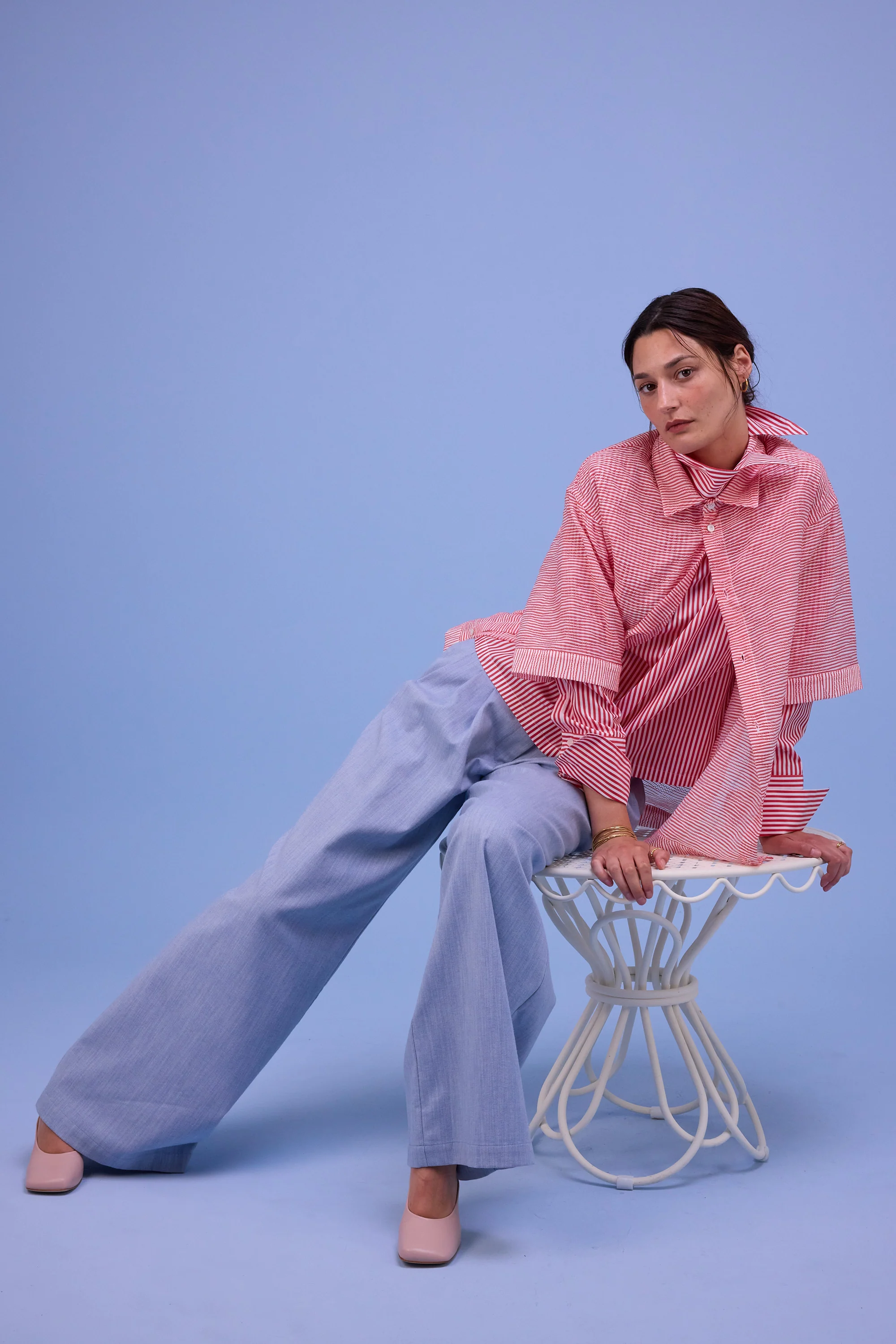 Hensley hemd in red transparant stripes - Image 8