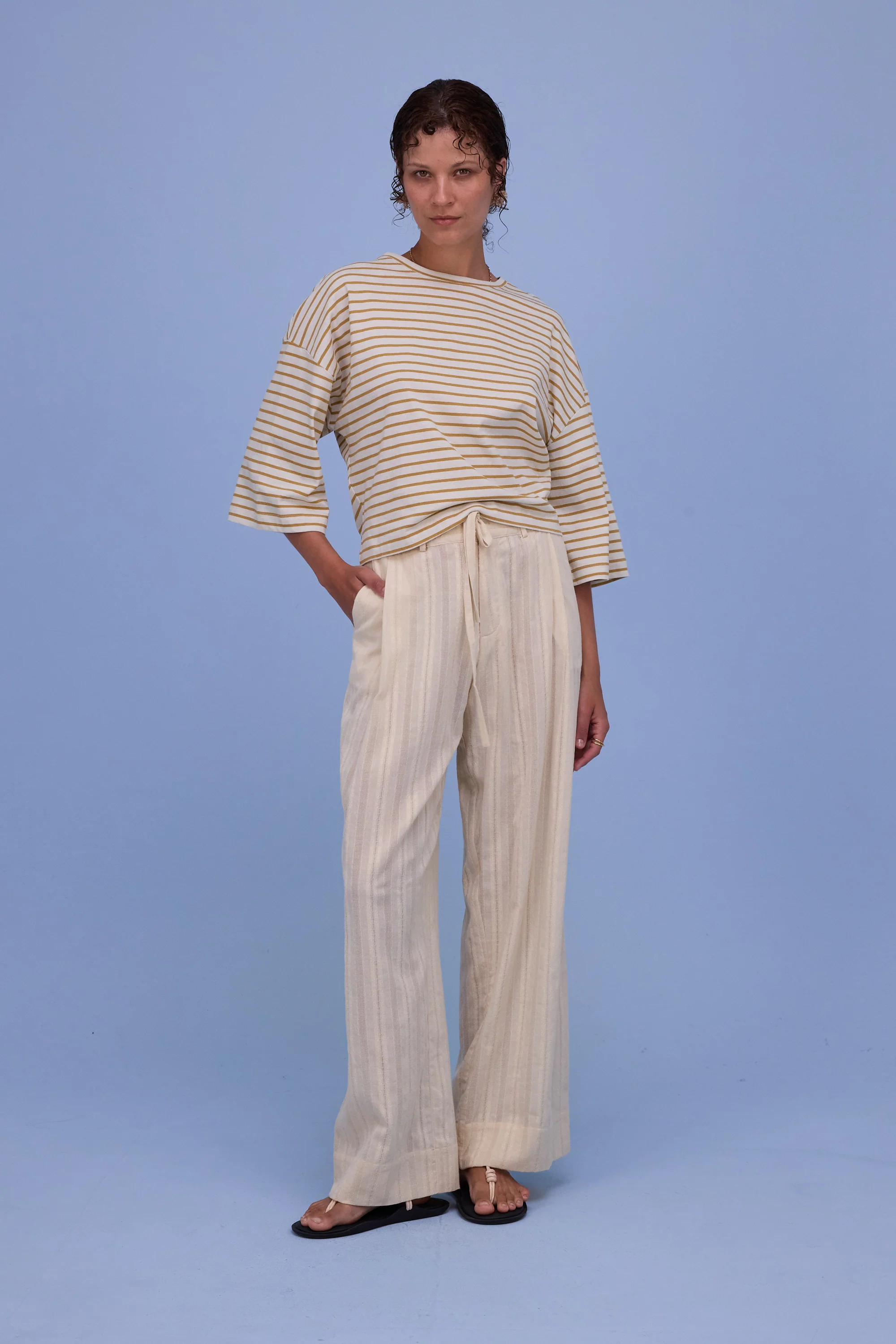 Dotty sweater in mustard breton stripes - Image 5