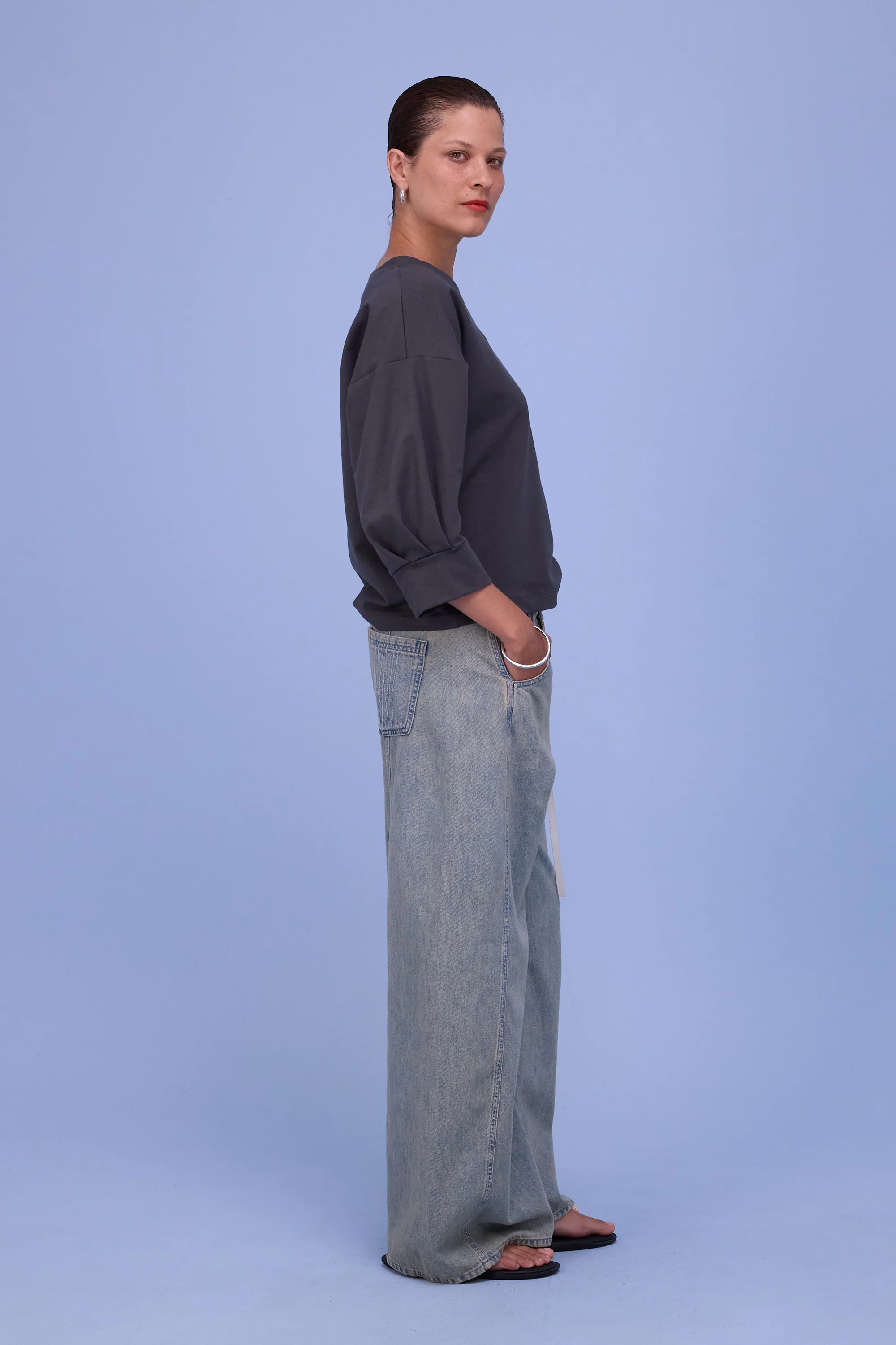 Cava sweater in dark shadow molton - Image 4