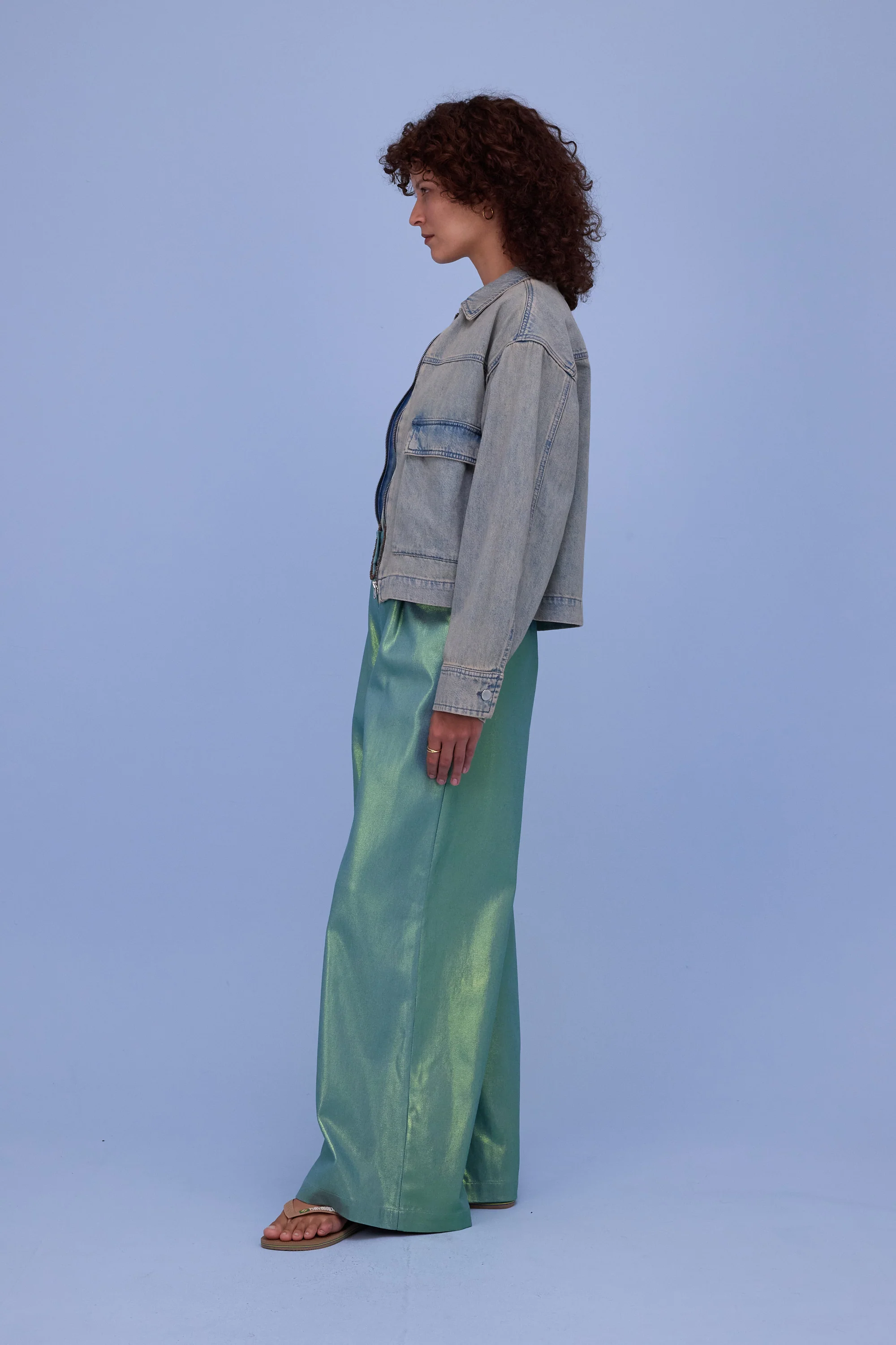 Hervé jasje in sand denim - Image 6