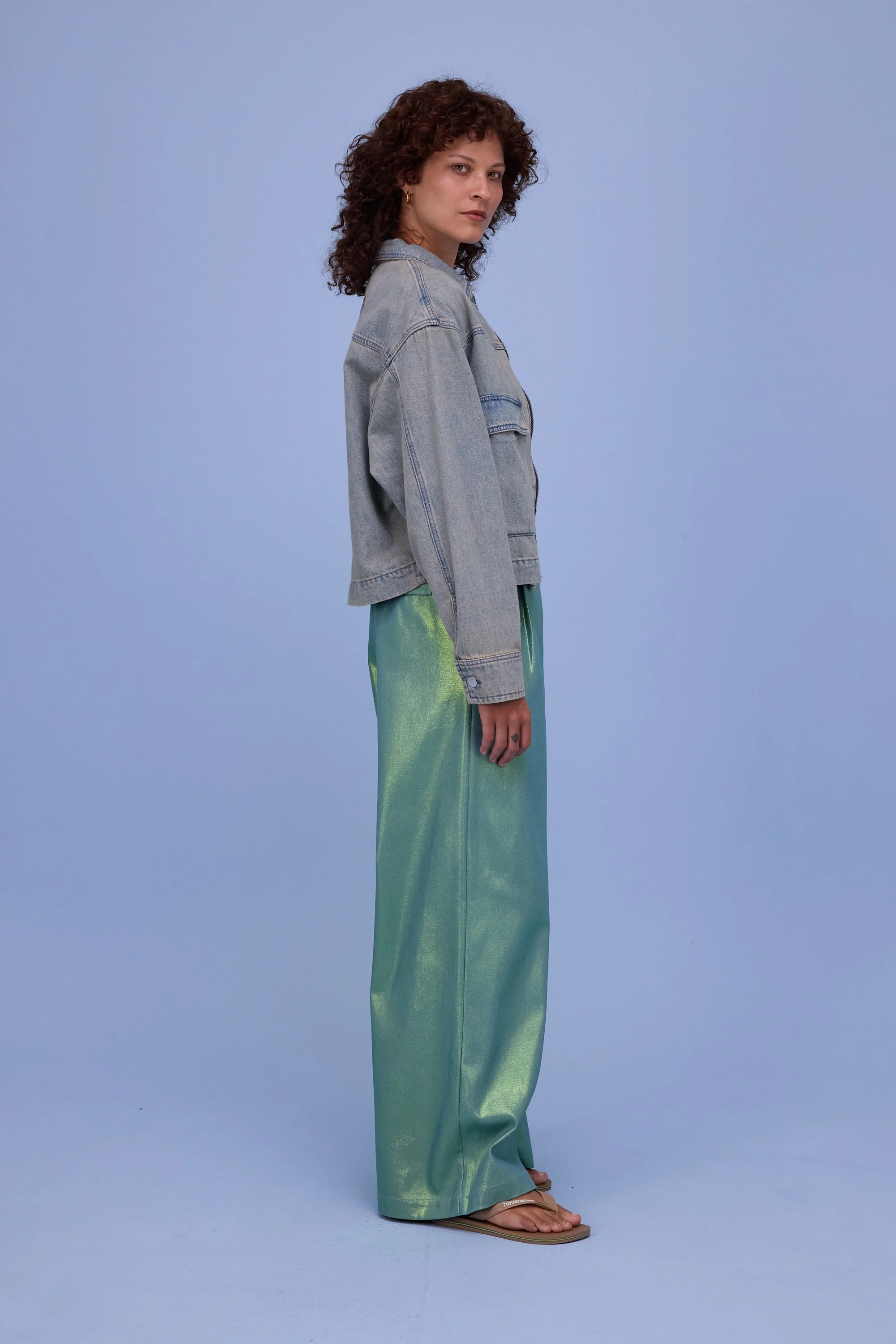 Hervé jasje in sand denim - Image 8