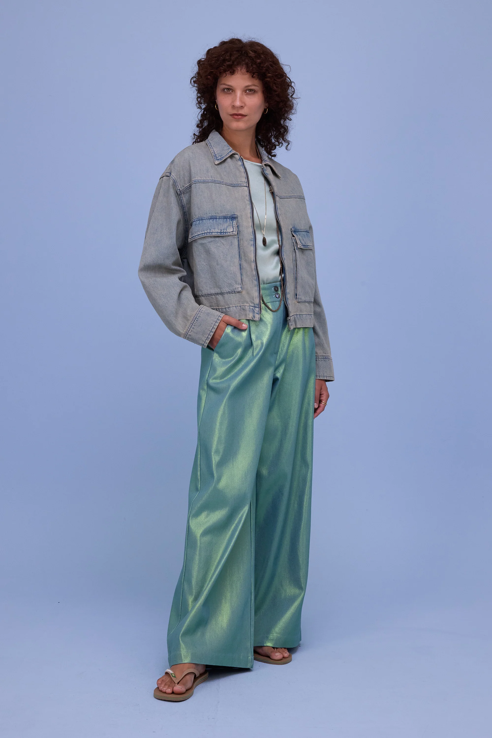 Hervé jasje in sand denim - Image 9