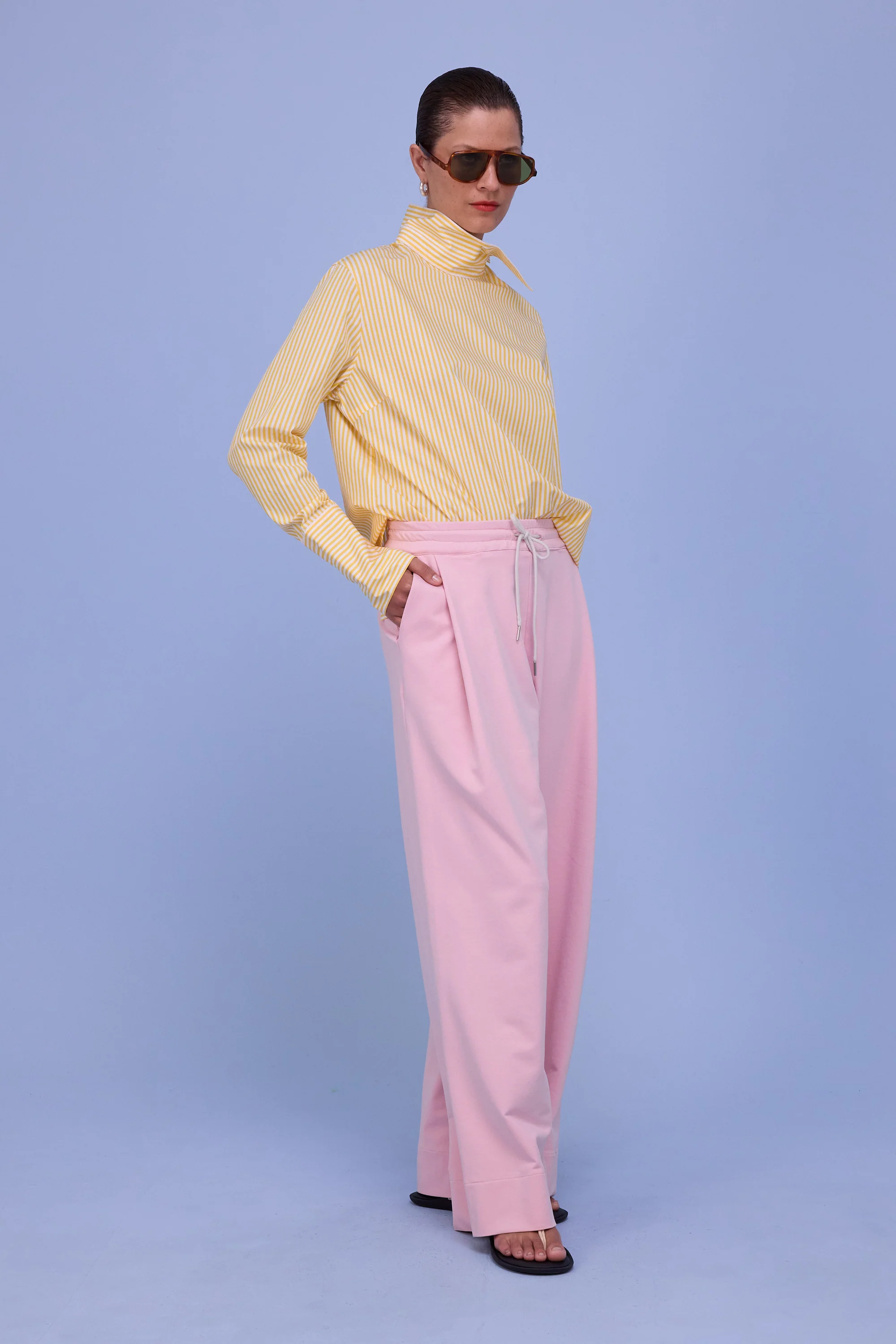 Halle blouse in yellow stripes - Image 4