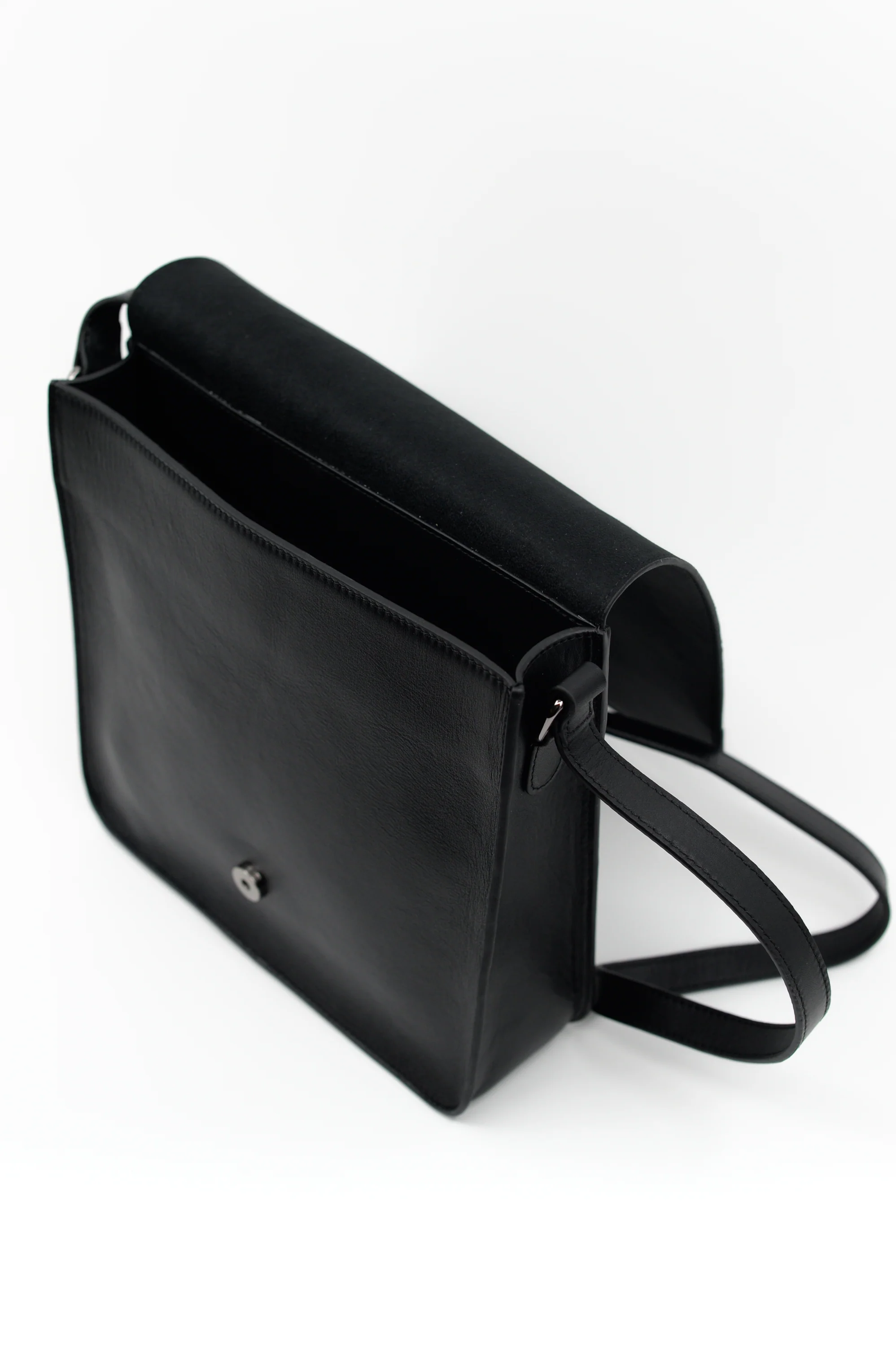 Medium crossbody handtas in zwart nappaleer - Image 5