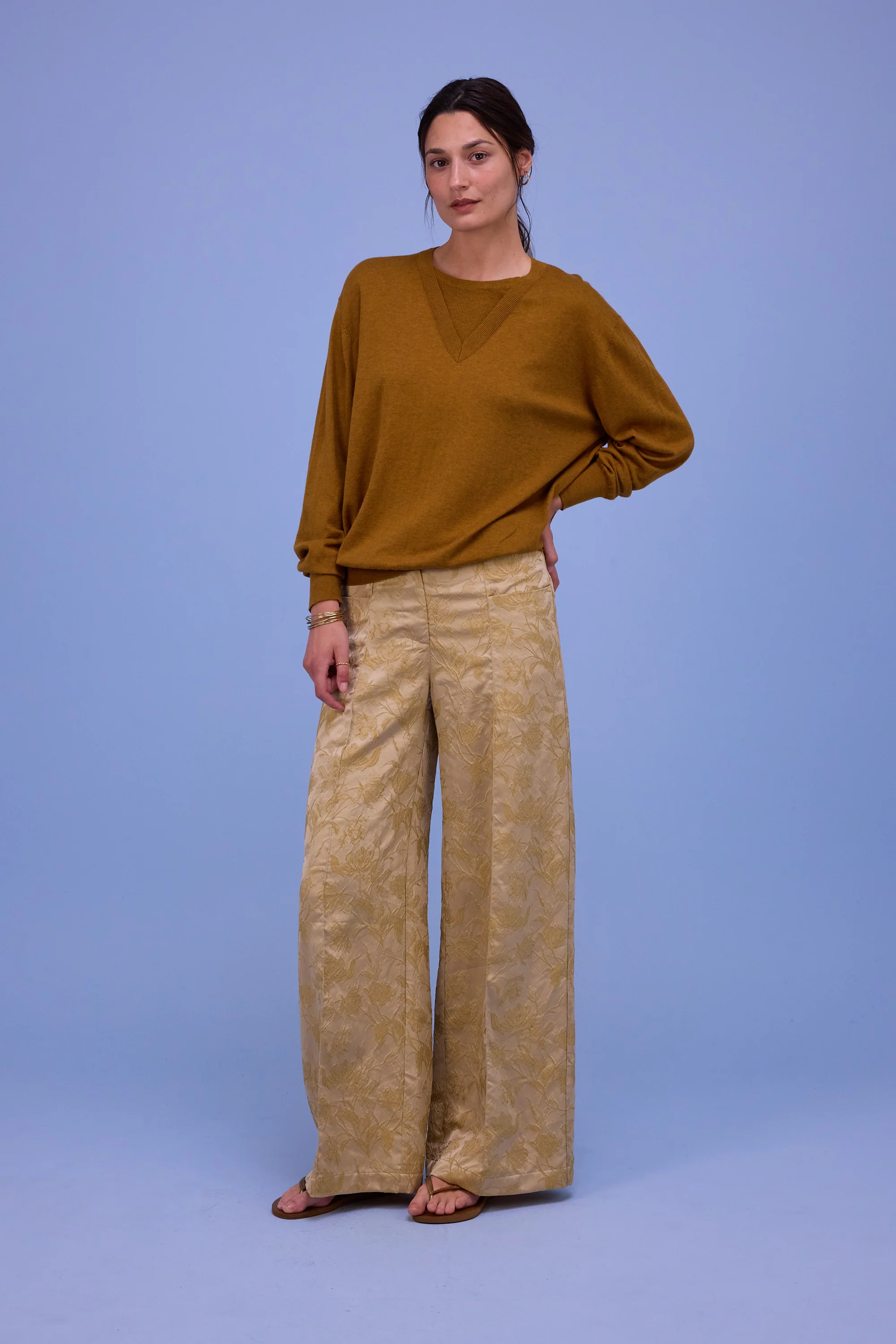 Bolivar broek in golden glow jacquard - Image 8