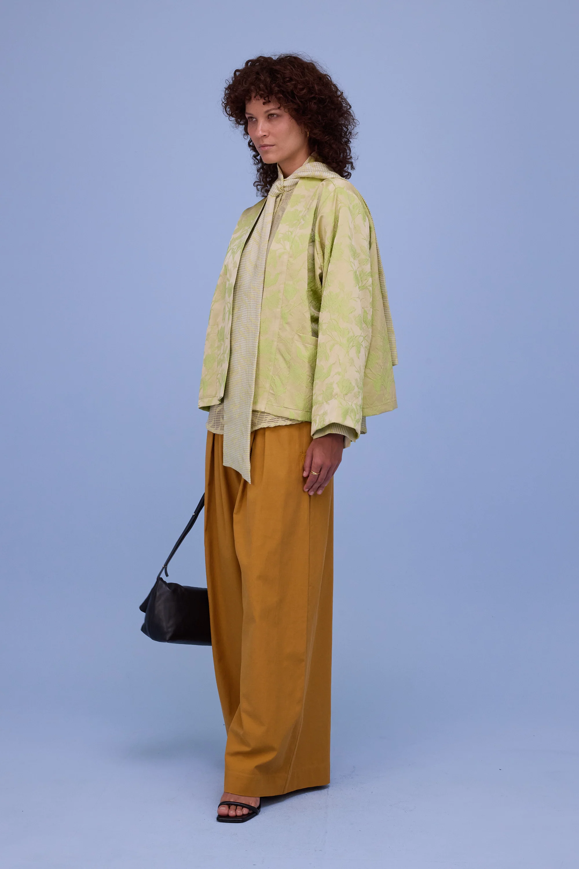Flenn kimono in lime glow jacquard - Image 3
