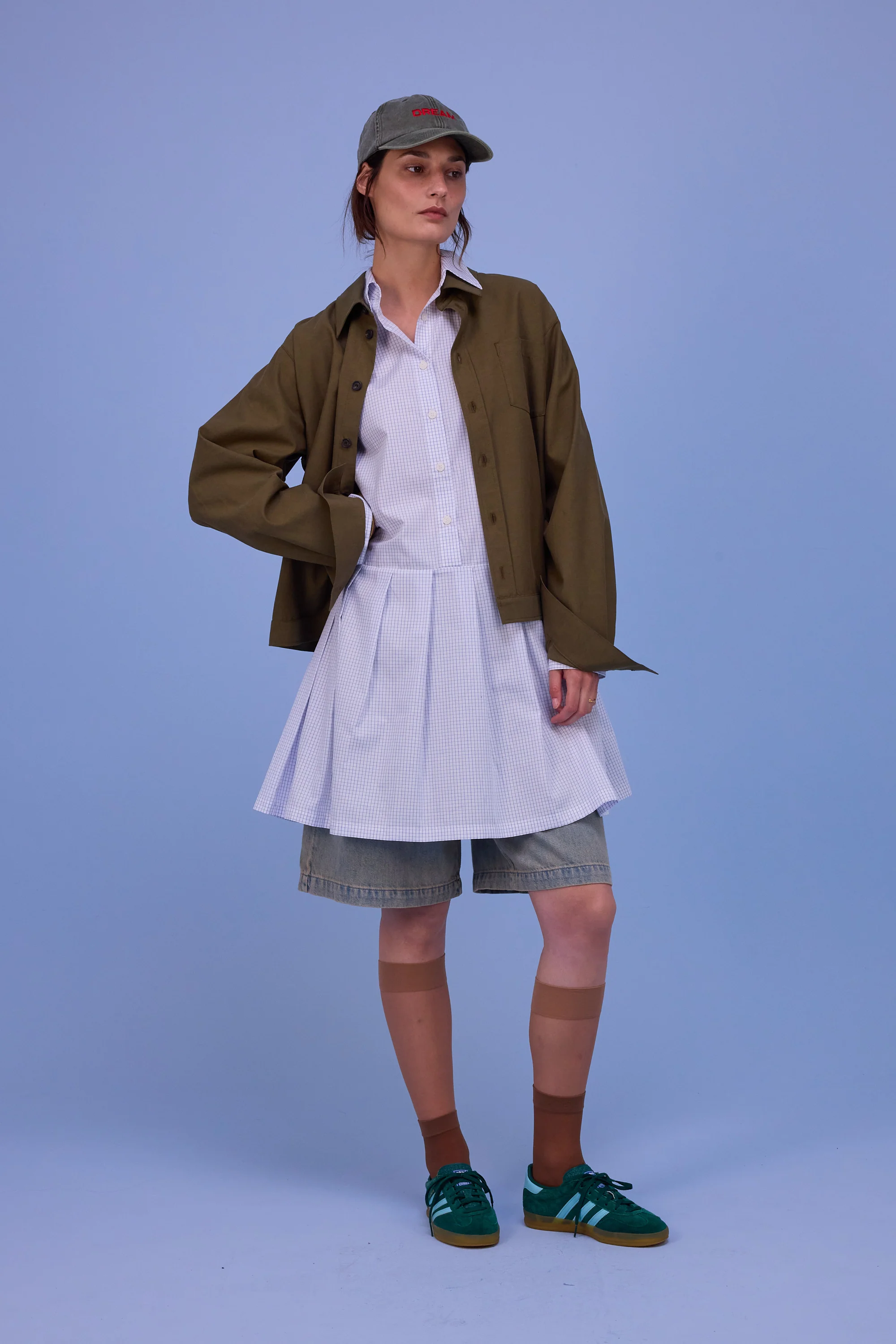 Gabe jurk in notebook blue checks - Image 7