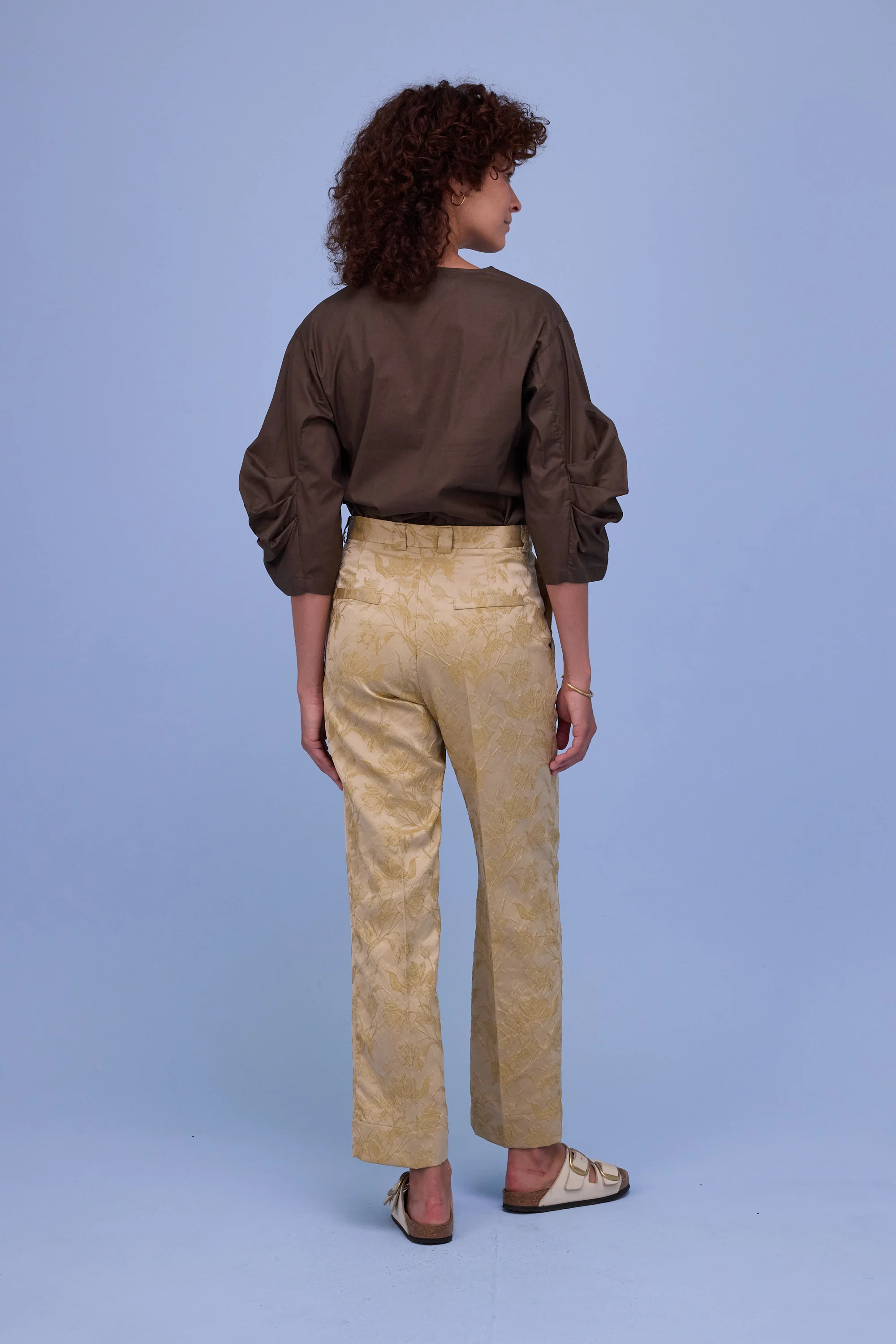 Camille blouse in dark khaki - Image 4