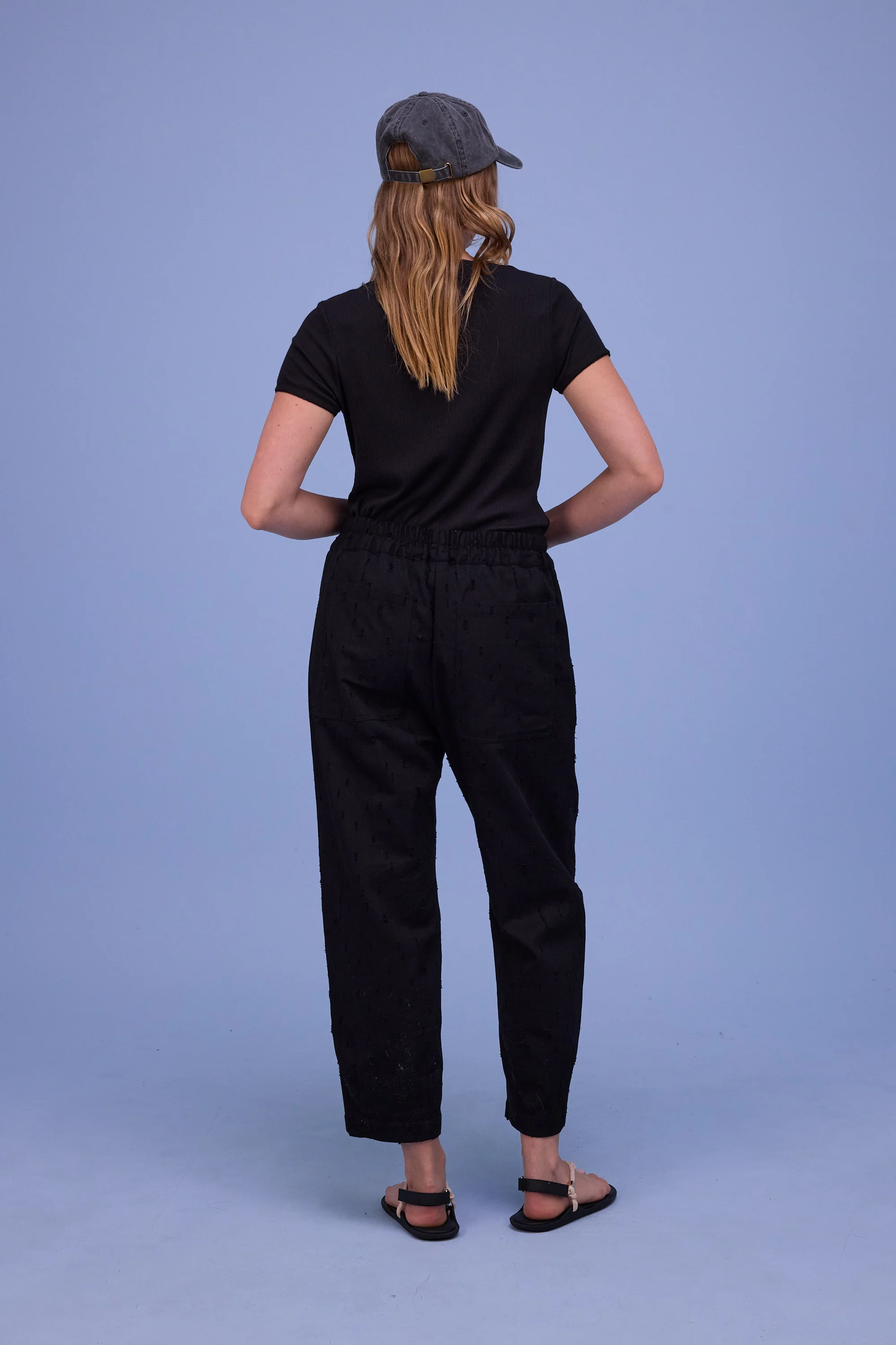 Hacene broek in black ripped cotton - Image 4