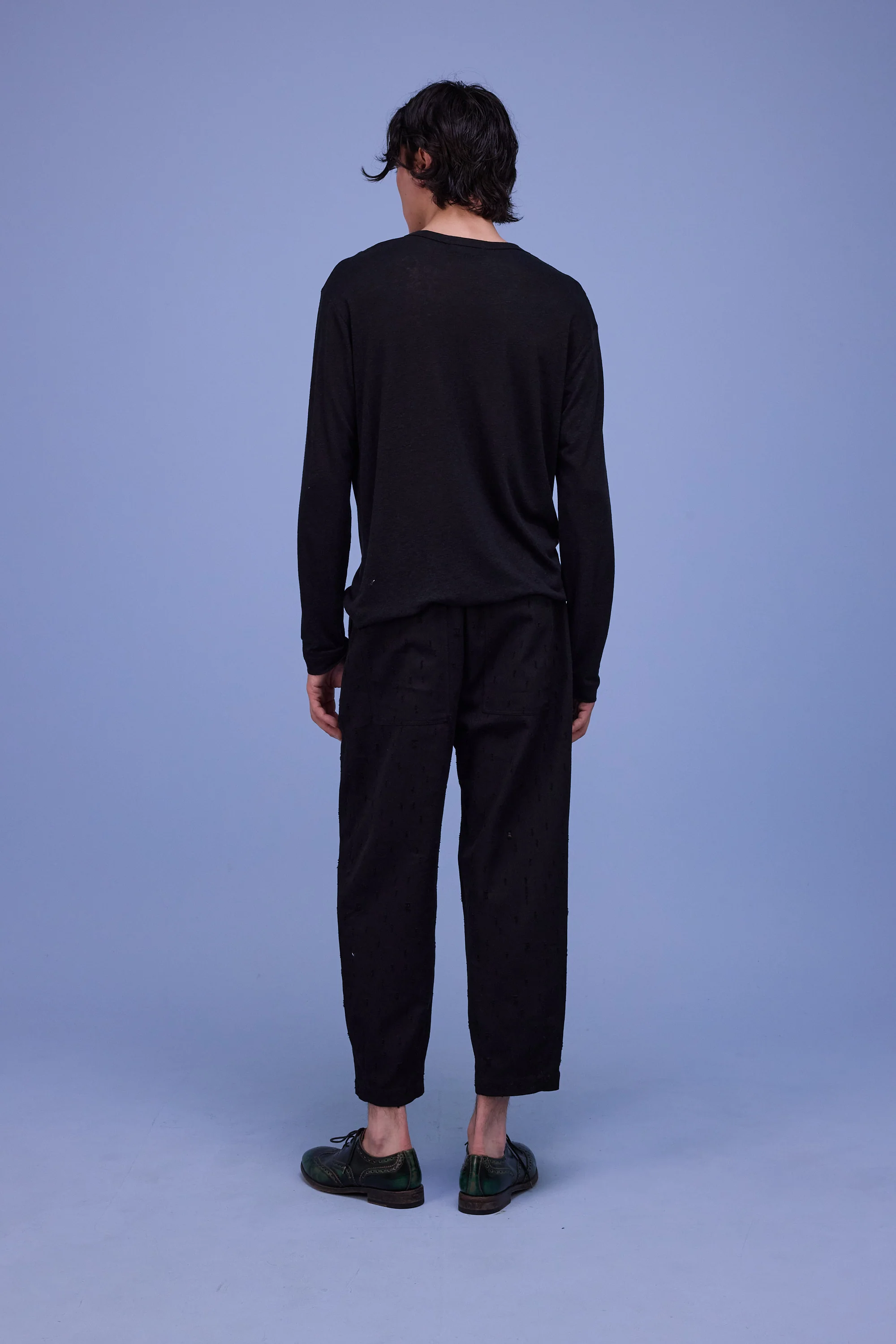 Hacene broek in black ripped cotton - Image 5