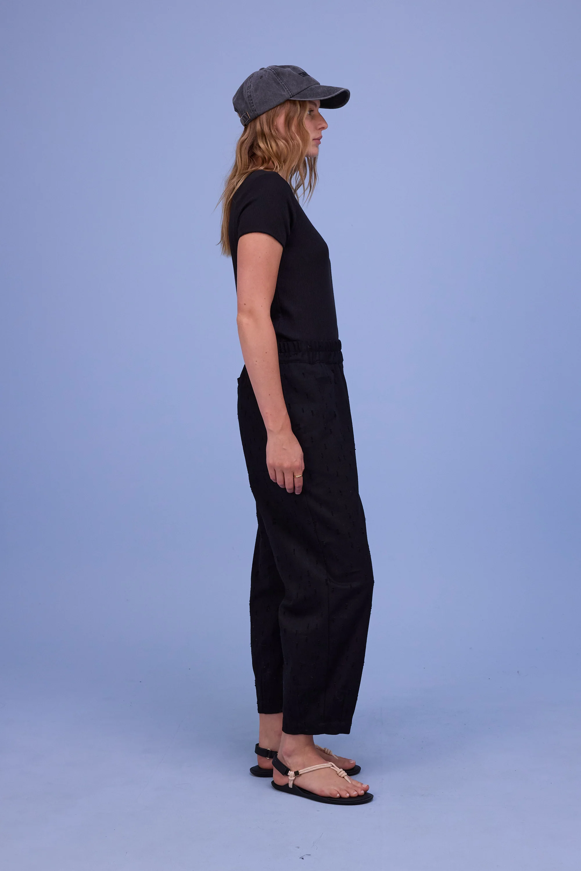 Hacene broek in black ripped cotton - Image 6
