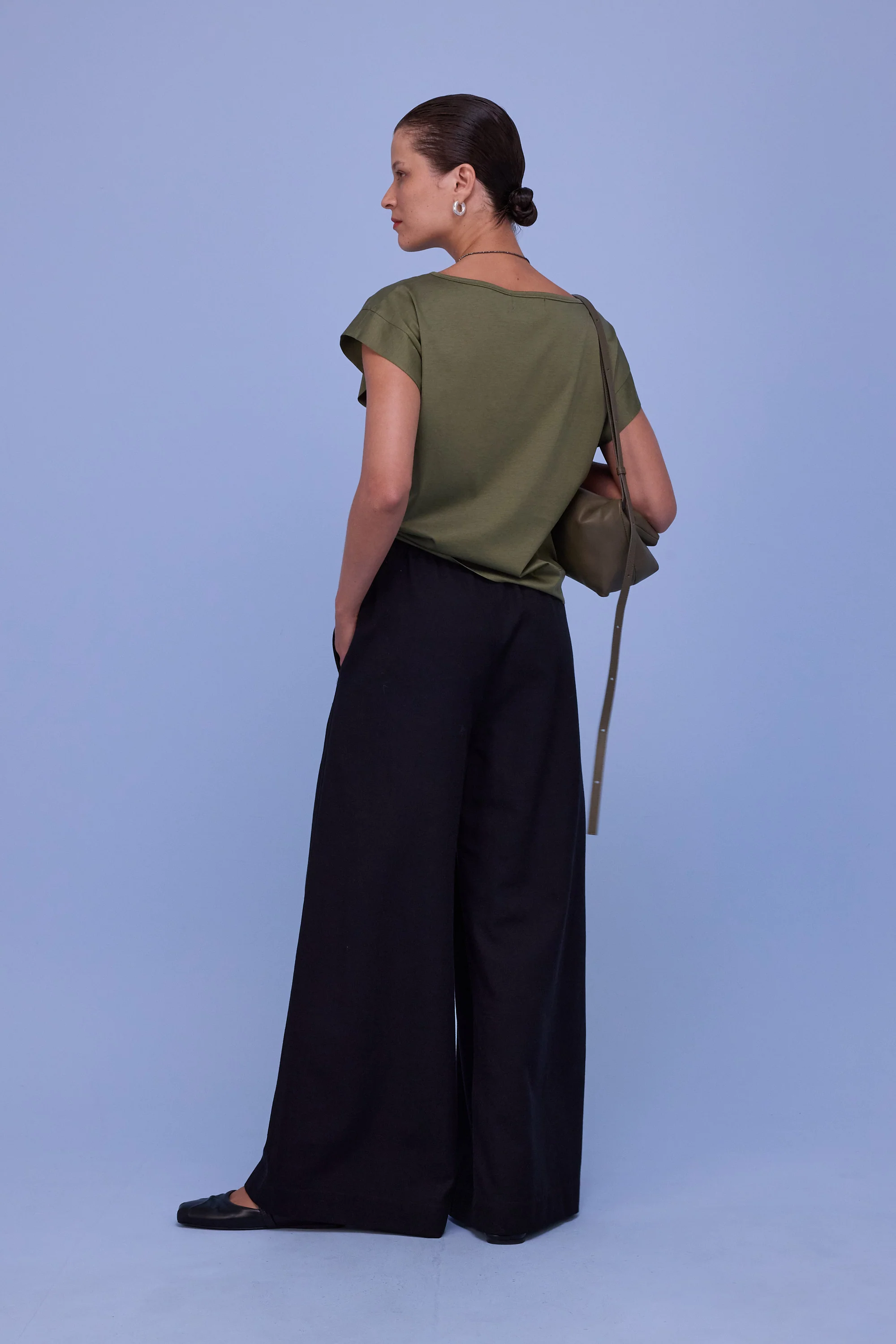 Demi T-shirt in dark olive - Image 2