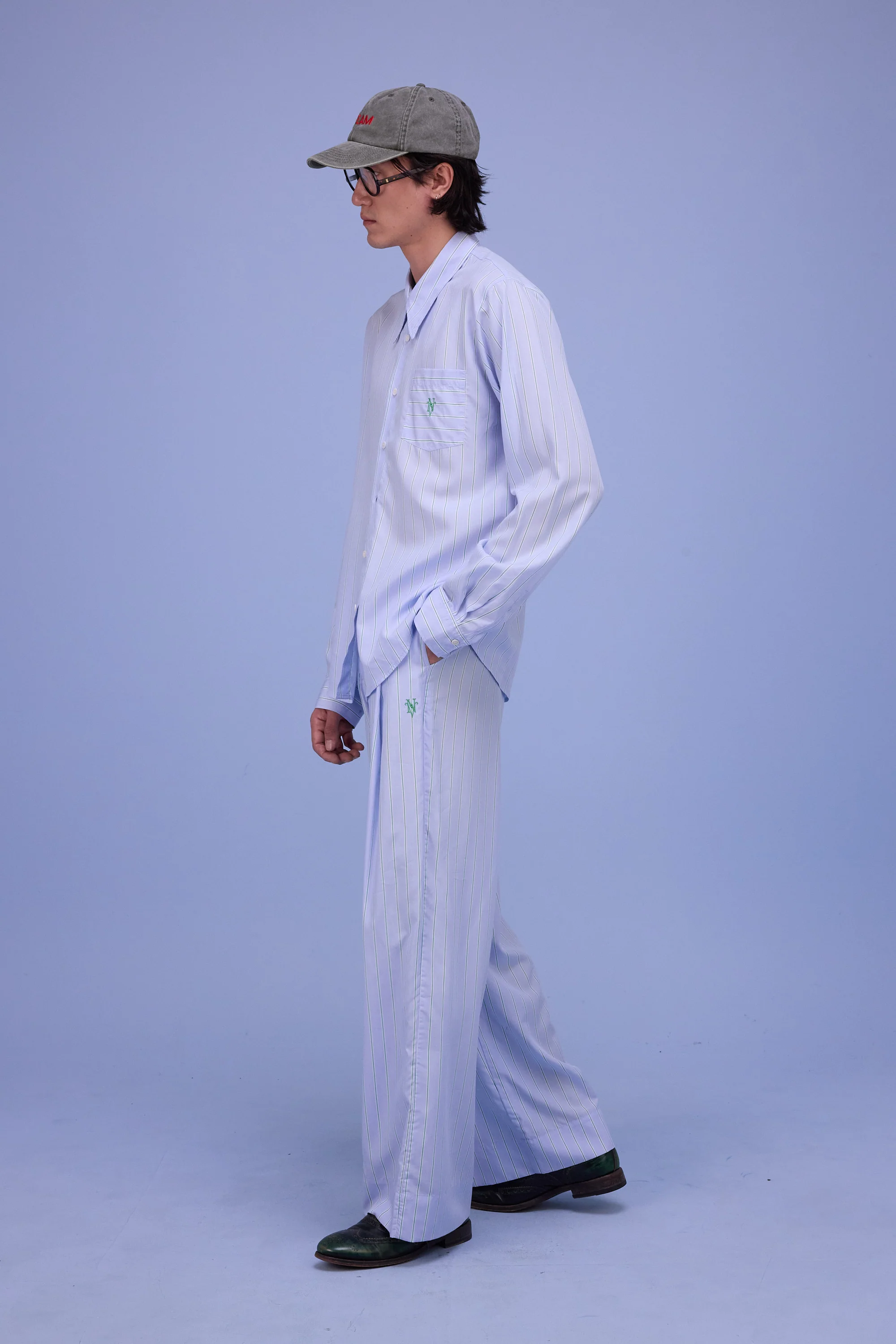 Godfried hemd in blue/green stripes - Image 2
