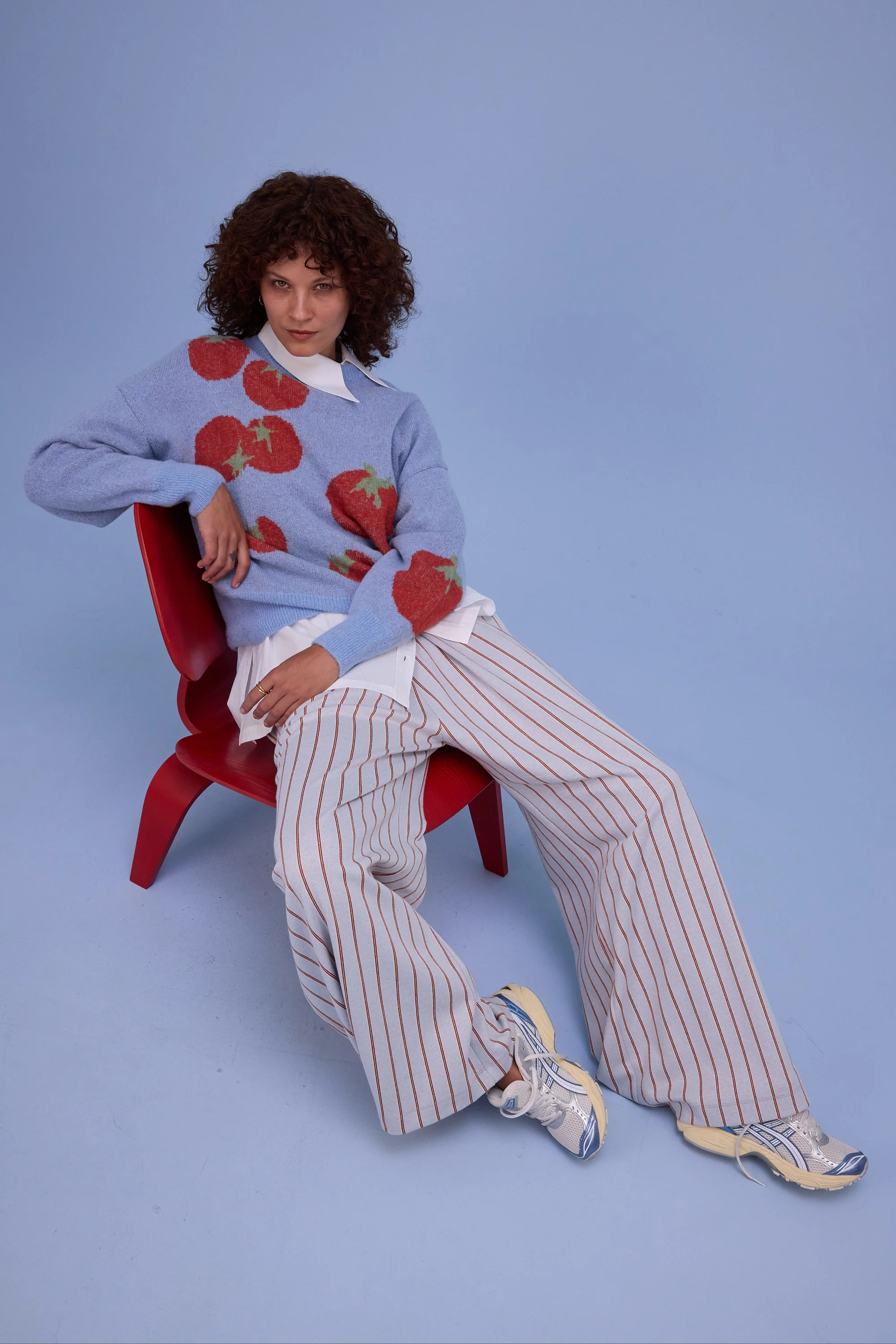 Egbert broek in sky blue red - Image 7