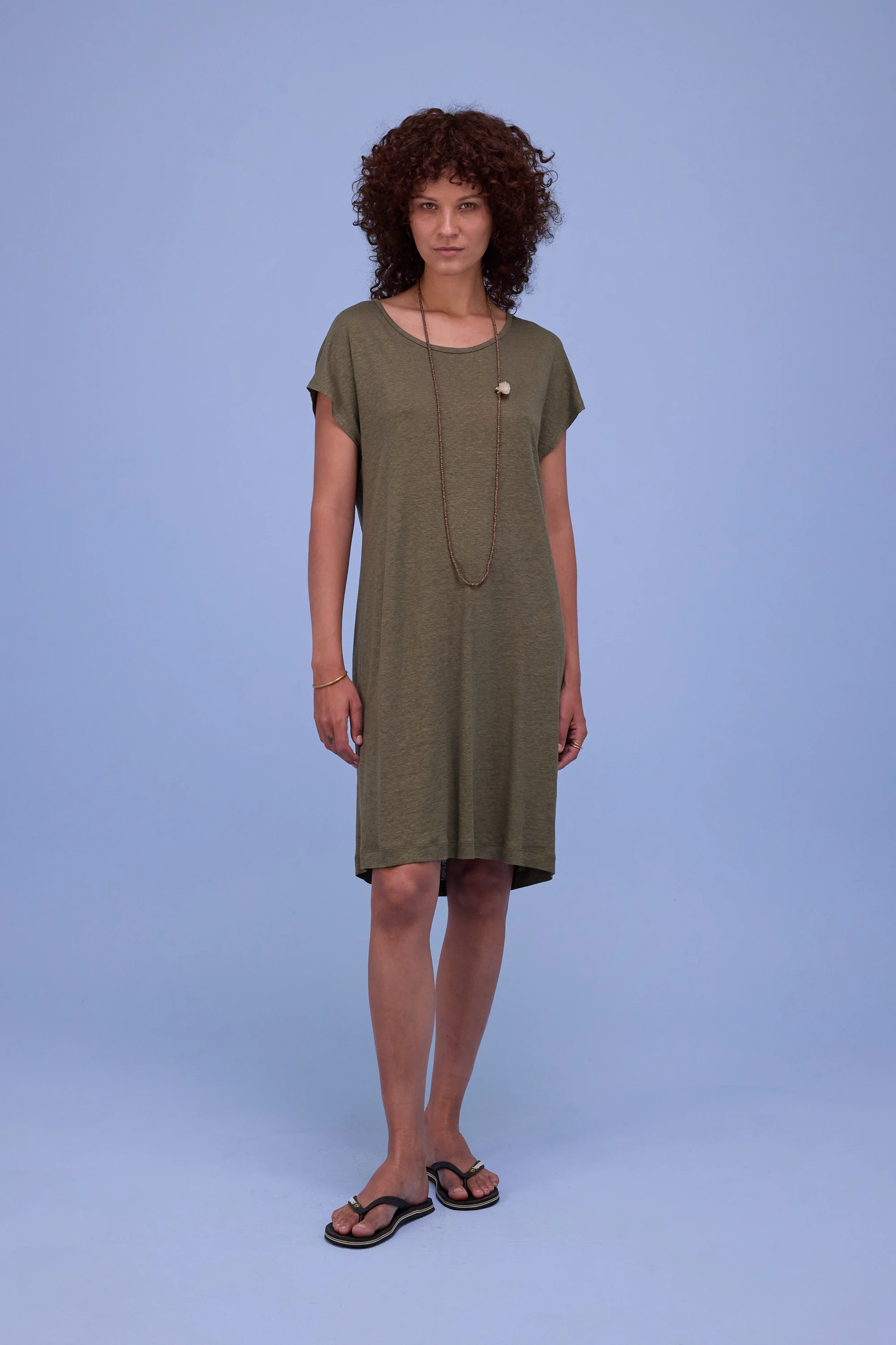 Fenise jurk in dark olive