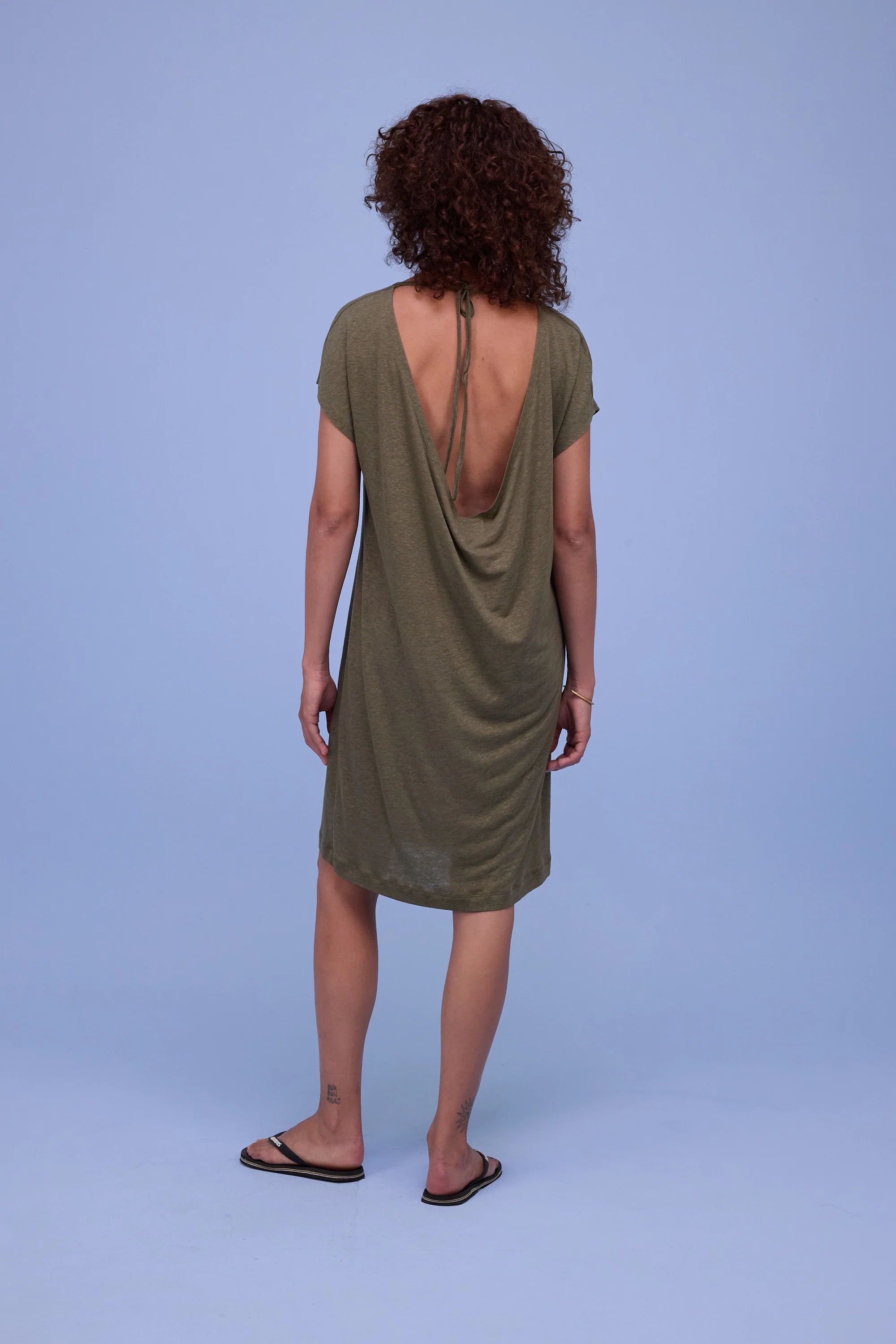 Fenise jurk in dark olive - Image 3