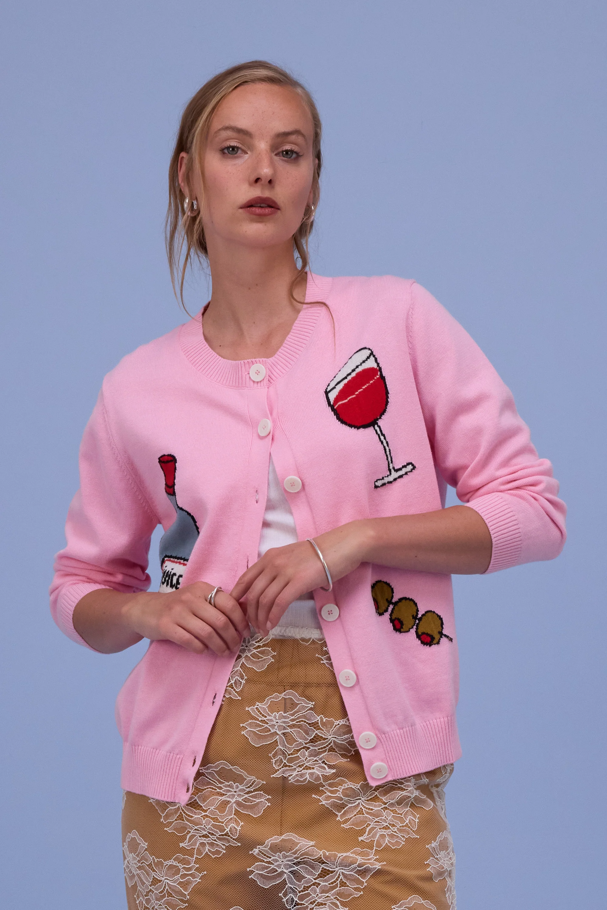 Hyeres cardigan in pink - Image 2