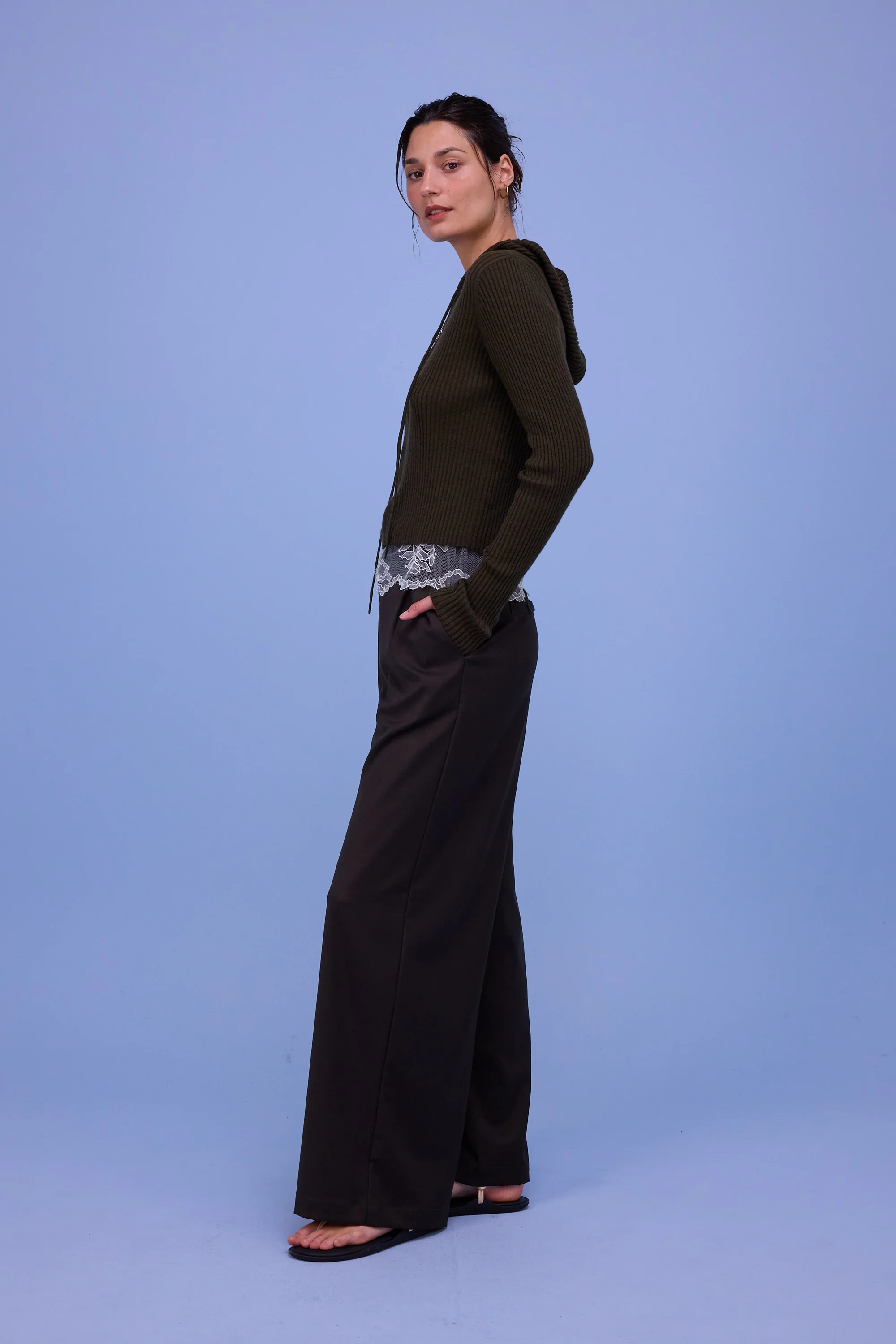 Zoella broek in black olive - Image 2