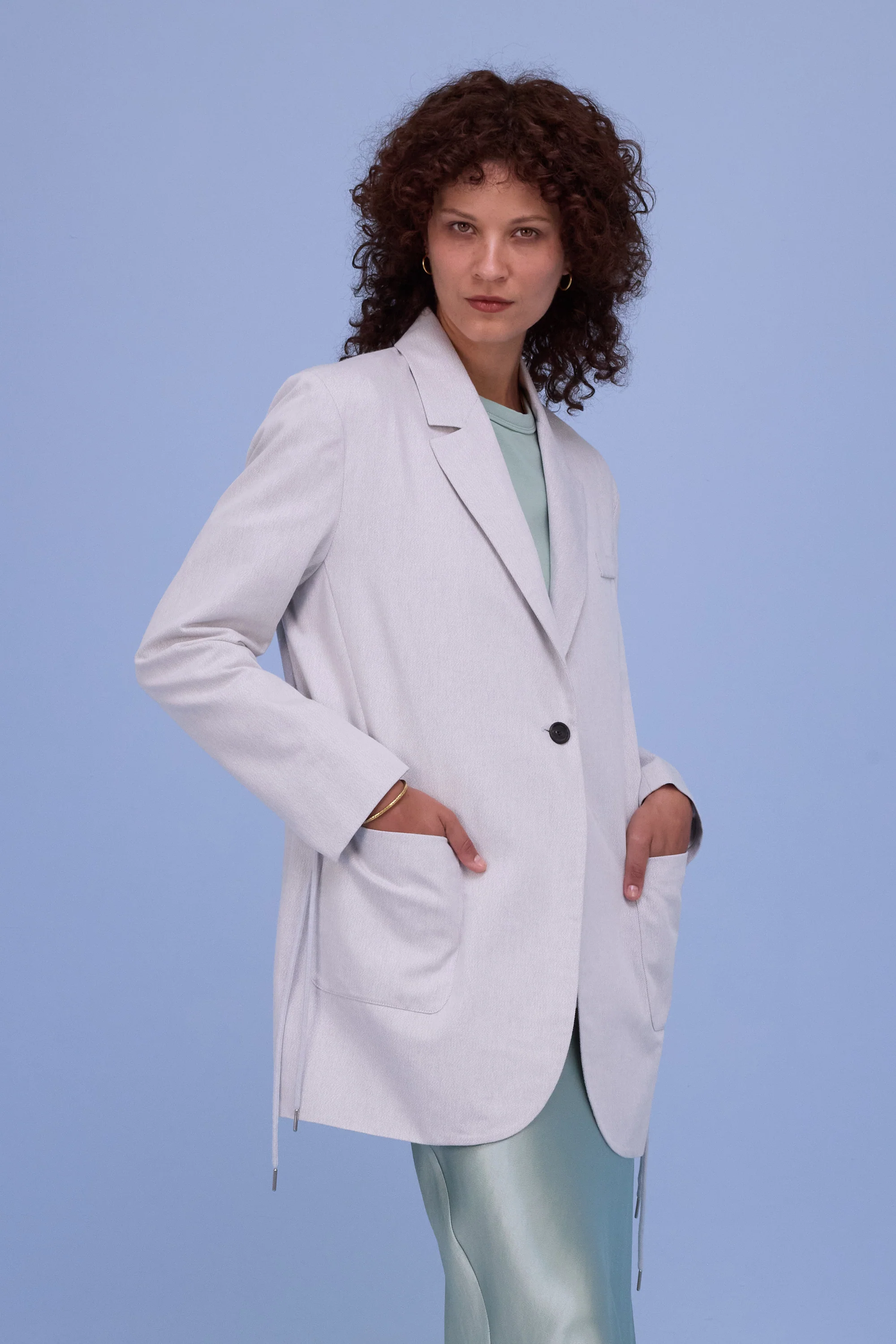 Harmon blazer in silver