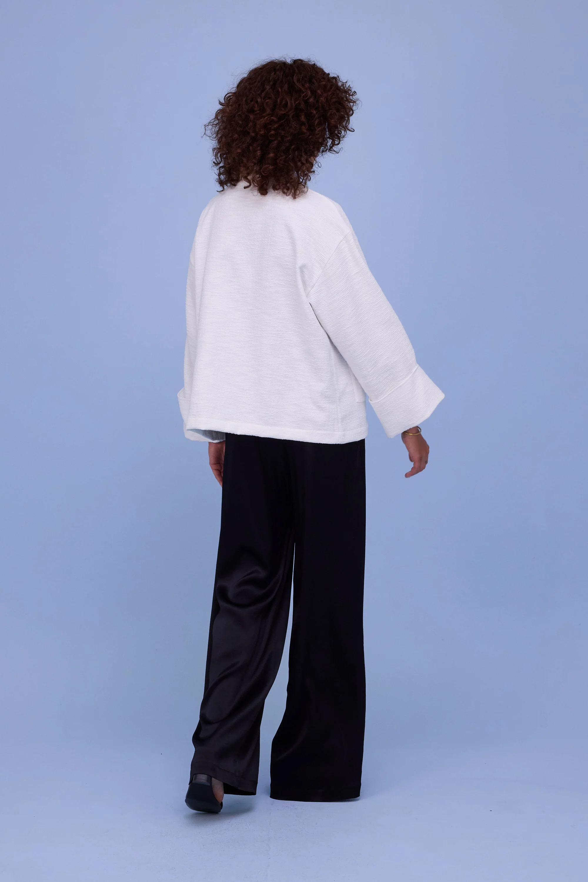 Helder jasje in witte tweedy cotton - Image 3