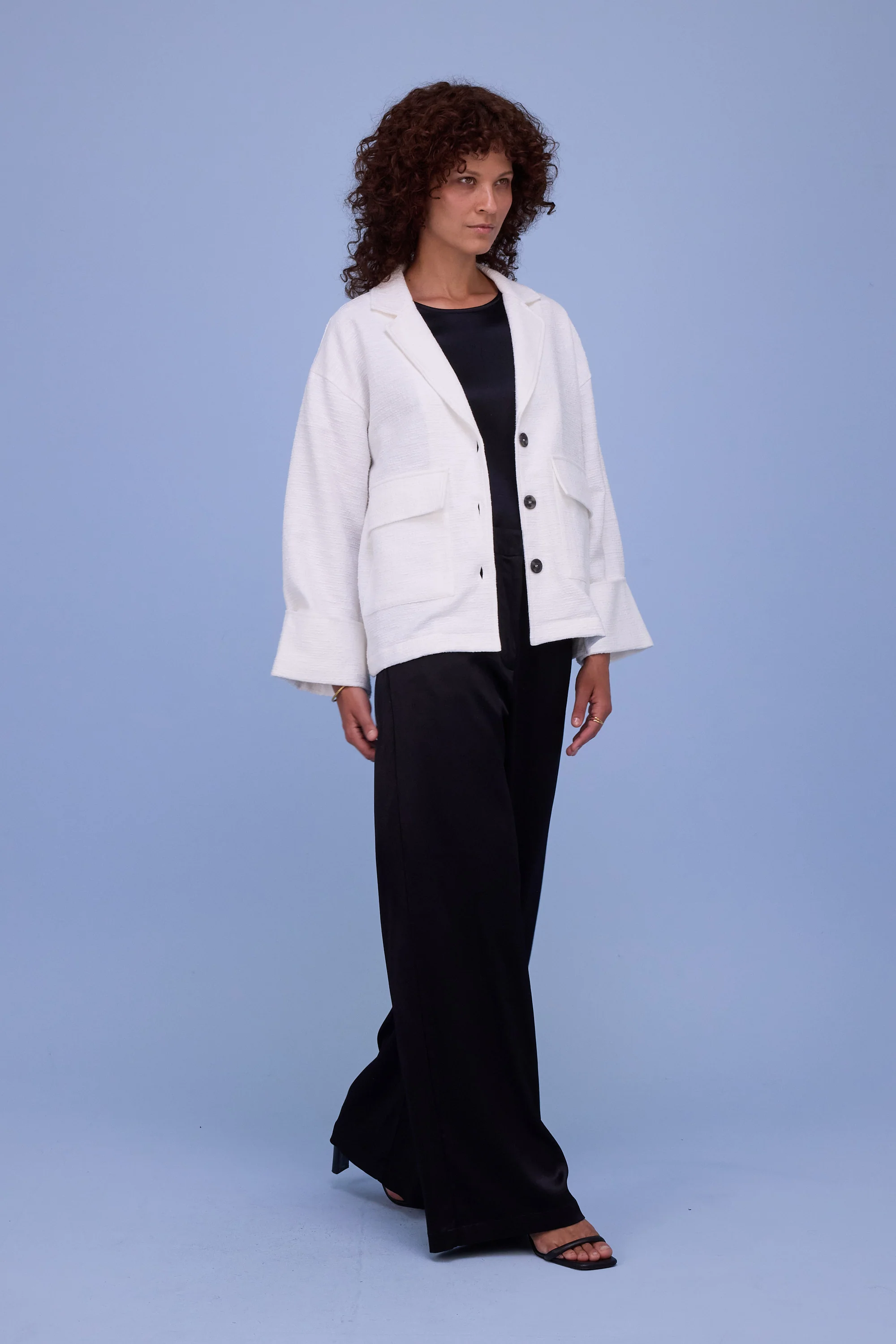 Helder jasje in witte tweedy cotton - Image 5