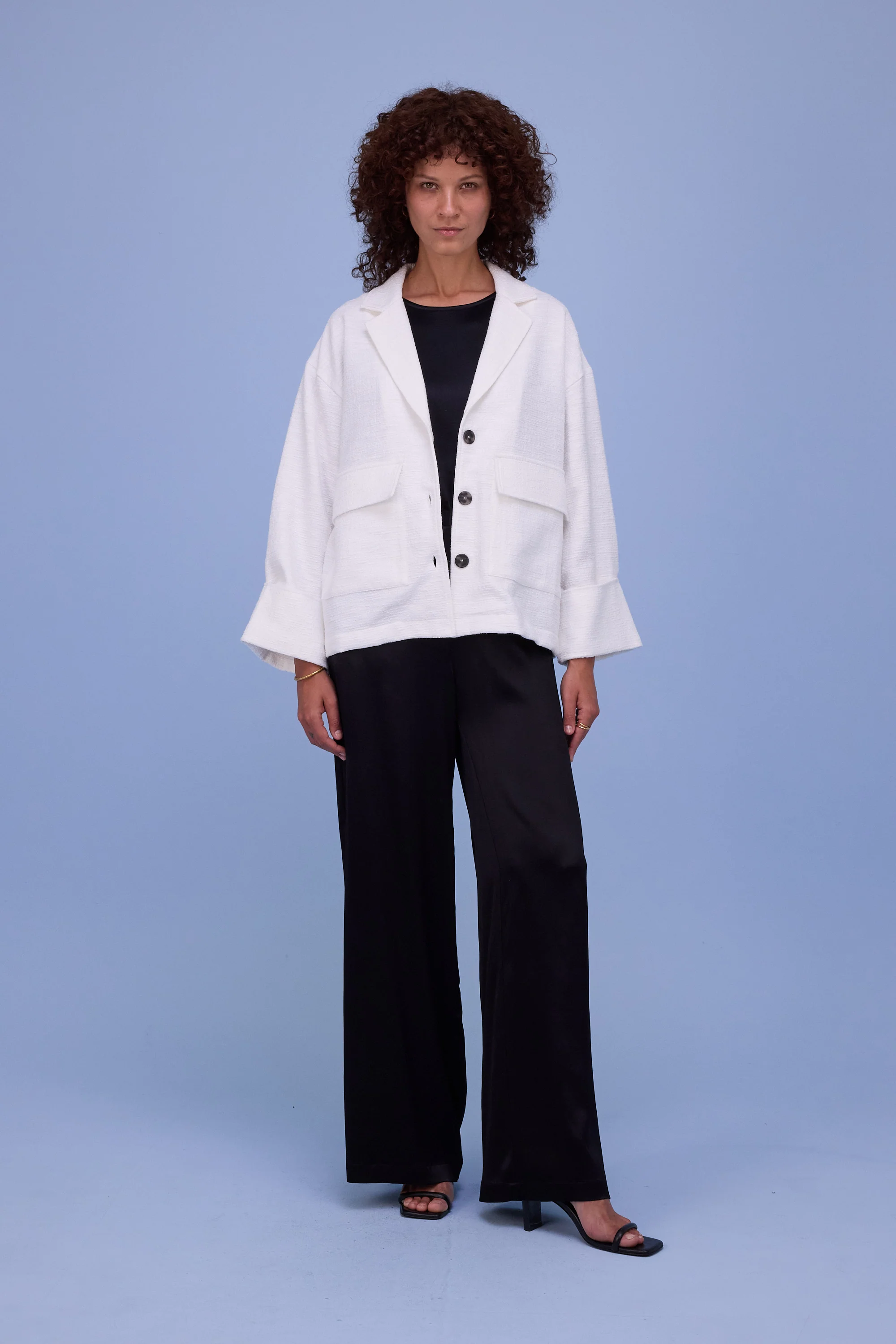 Helder jasje in witte tweedy cotton - Image 6