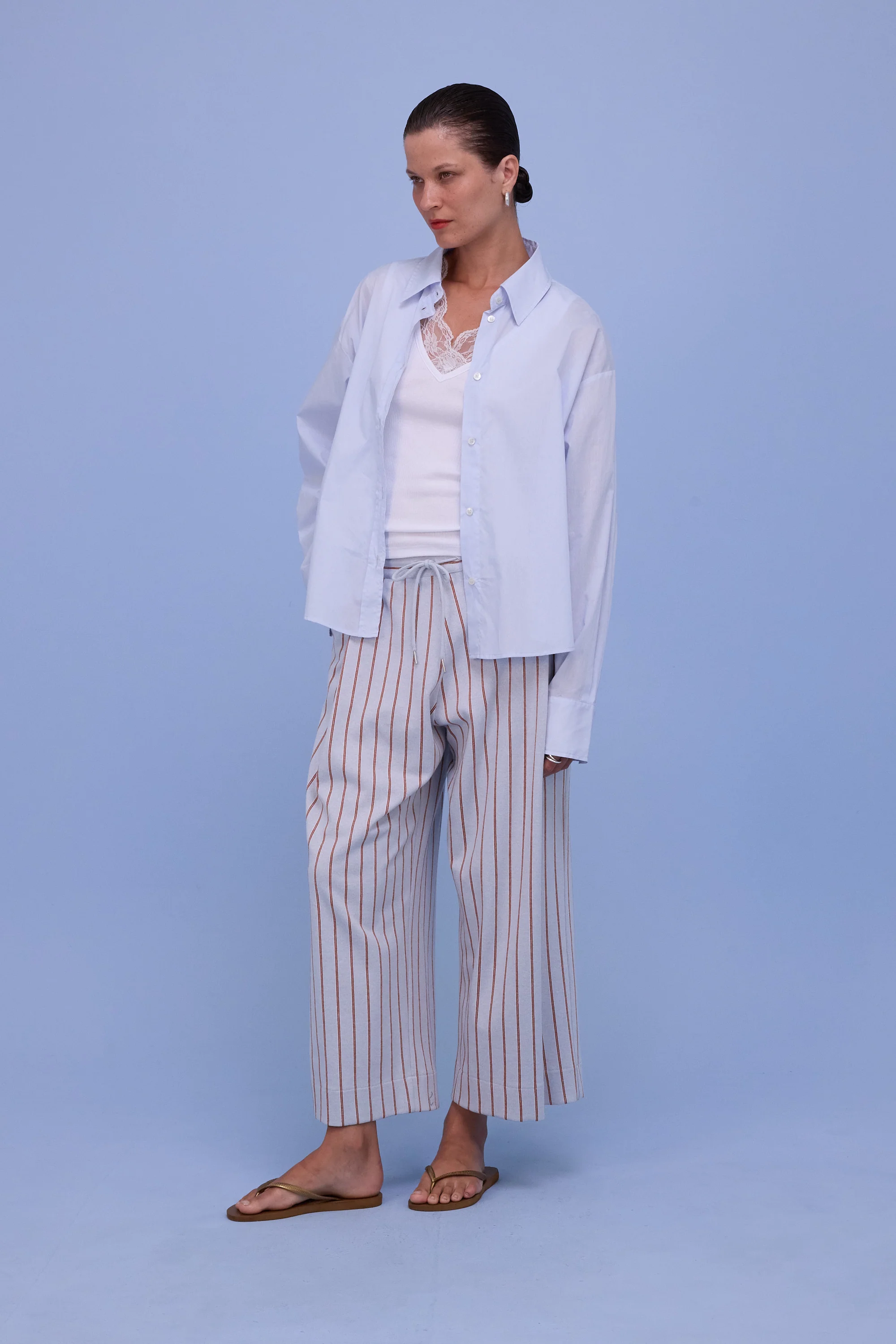 Helier broek in sky blue/red stripes - Image 2