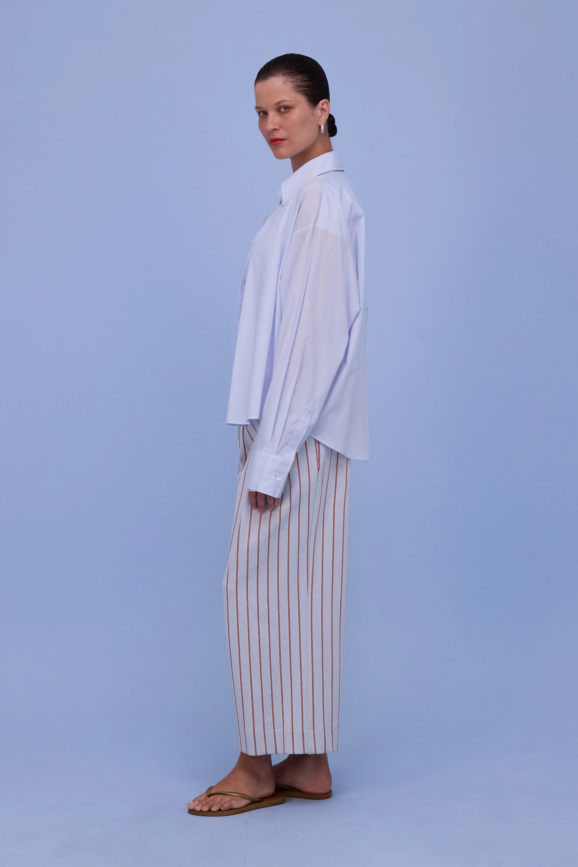 Helier broek in sky blue/red stripes - Image 3