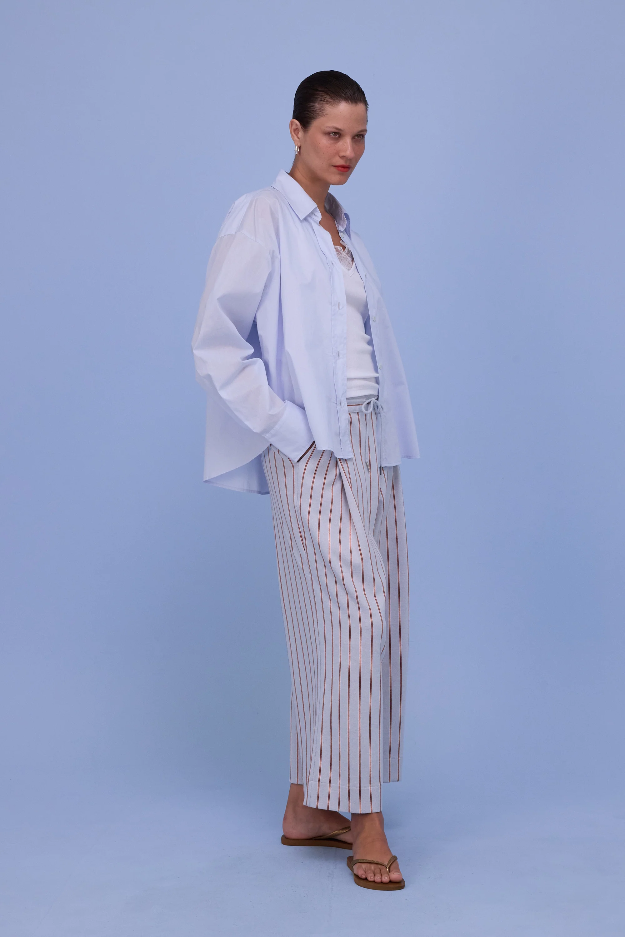 Helier broek in sky blue/red stripes - Image 5