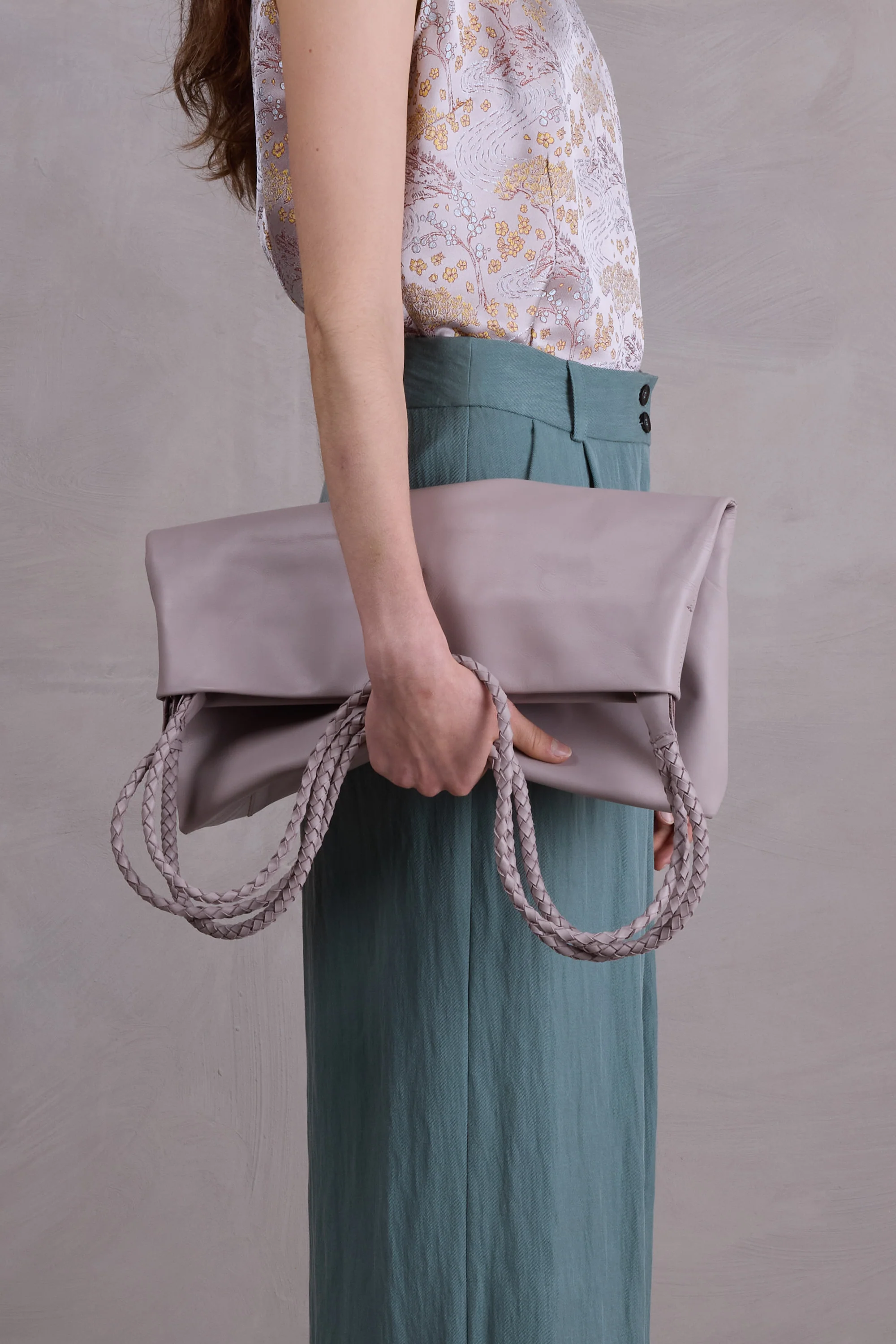 Clutch bag in taupe - Image 3