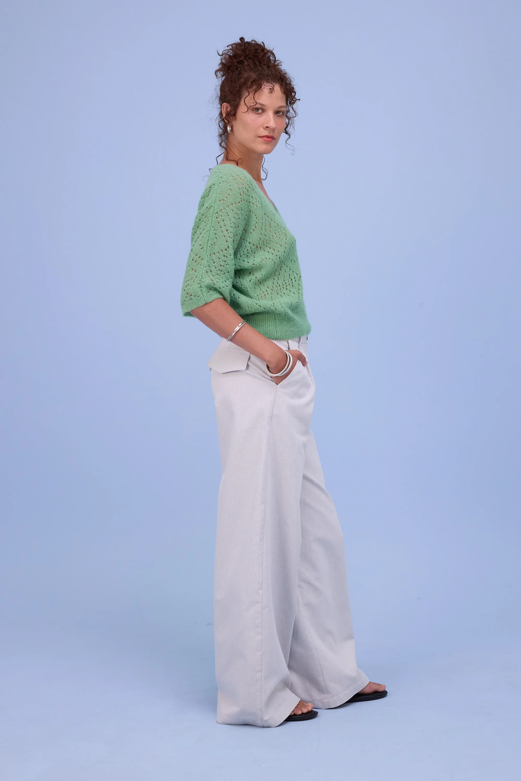 Hainaut top in opaline green - Image 5