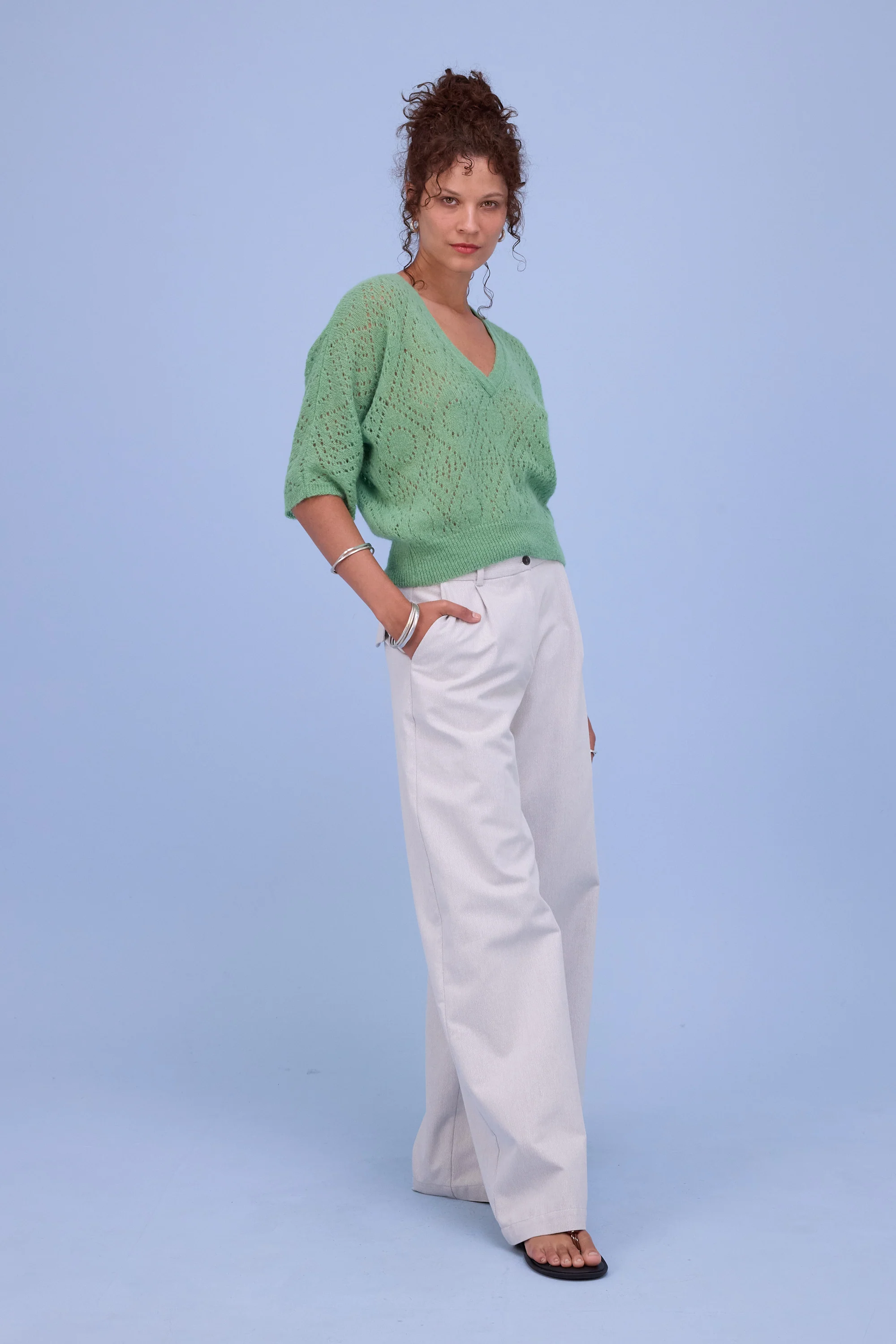 Hainaut top in opaline green - Image 6
