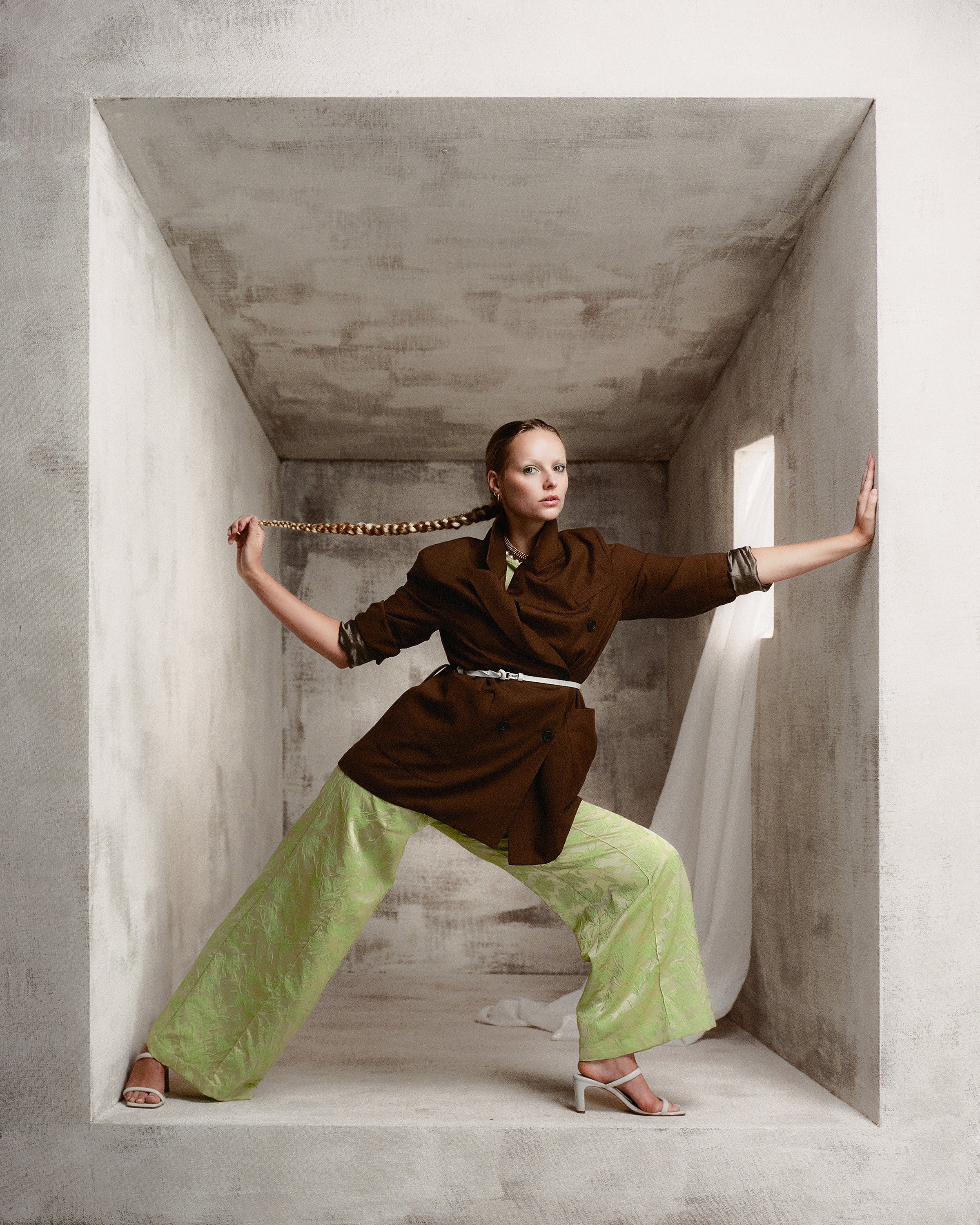 Bolivar broek in lime glow jacquard - Image 5