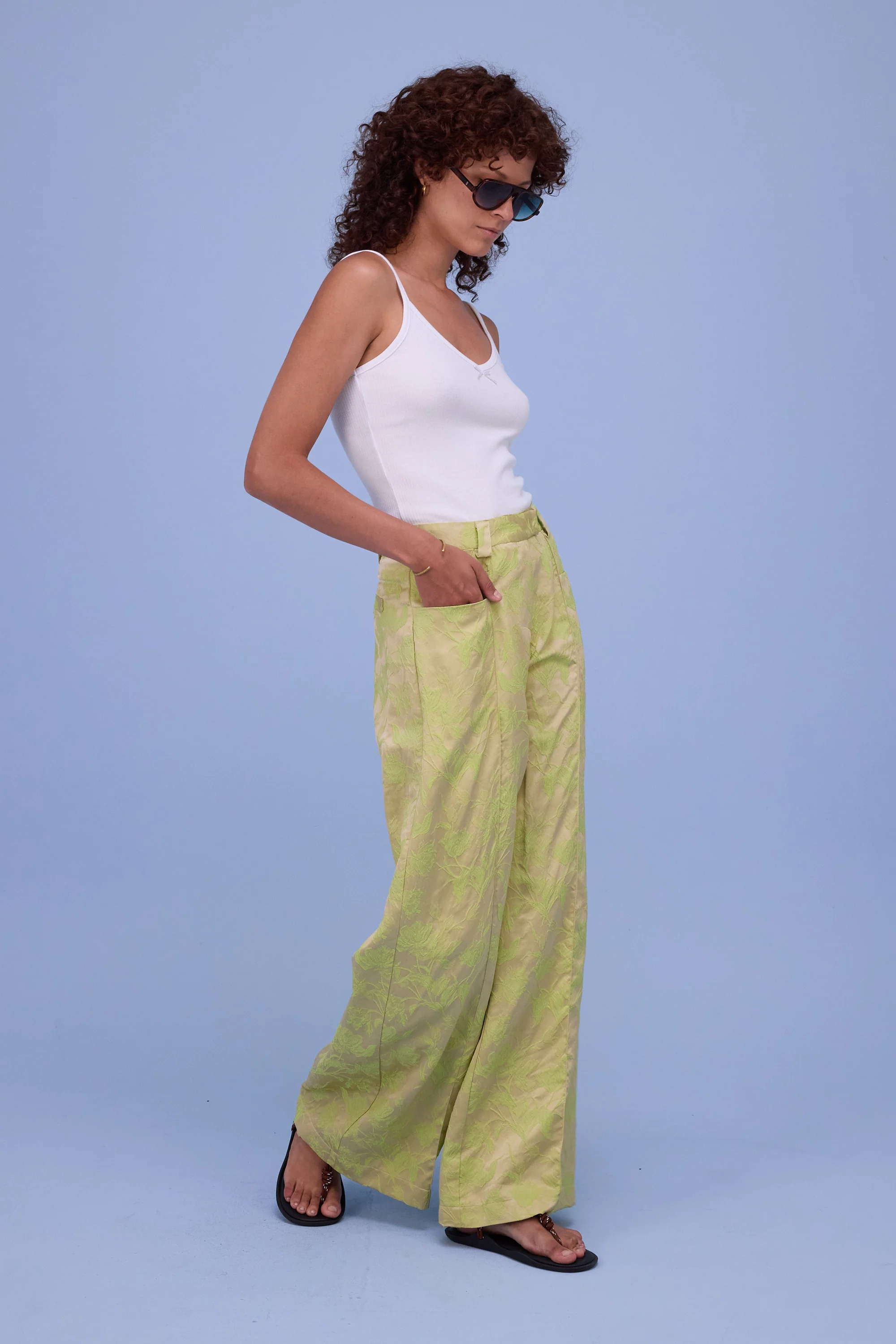 Bolivar broek in lime glow jacquard - Image 7