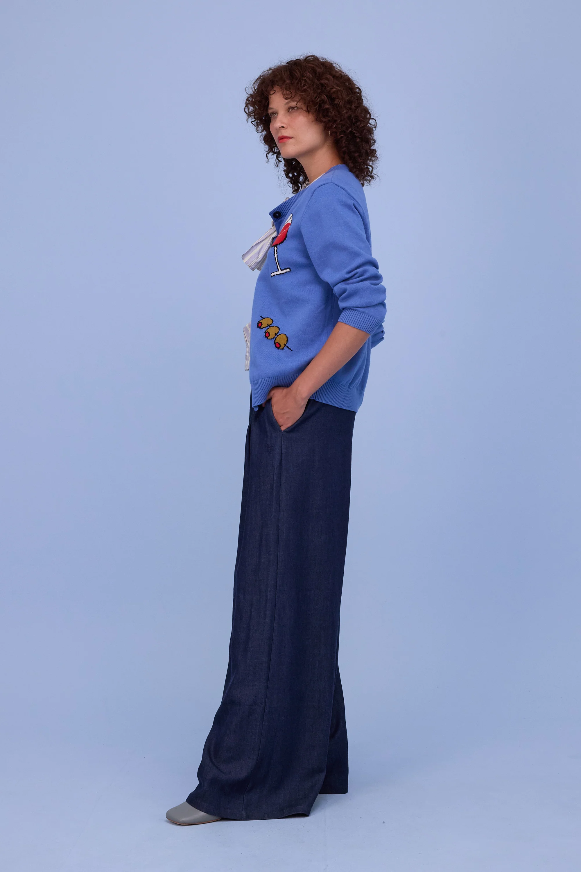 Hyeres cardigan in bluebonnet - Image 3