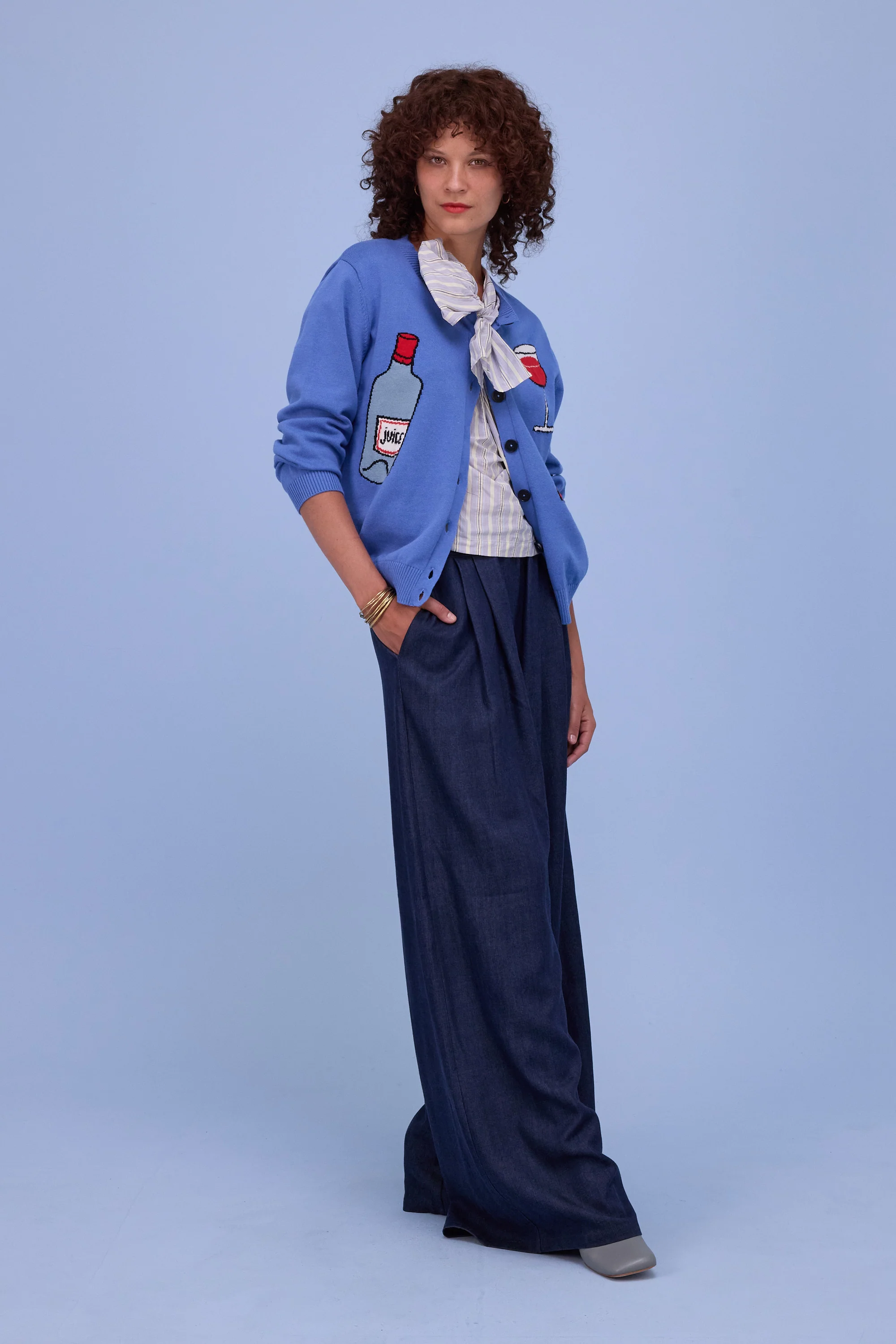 Hyeres cardigan in bluebonnet - Image 6
