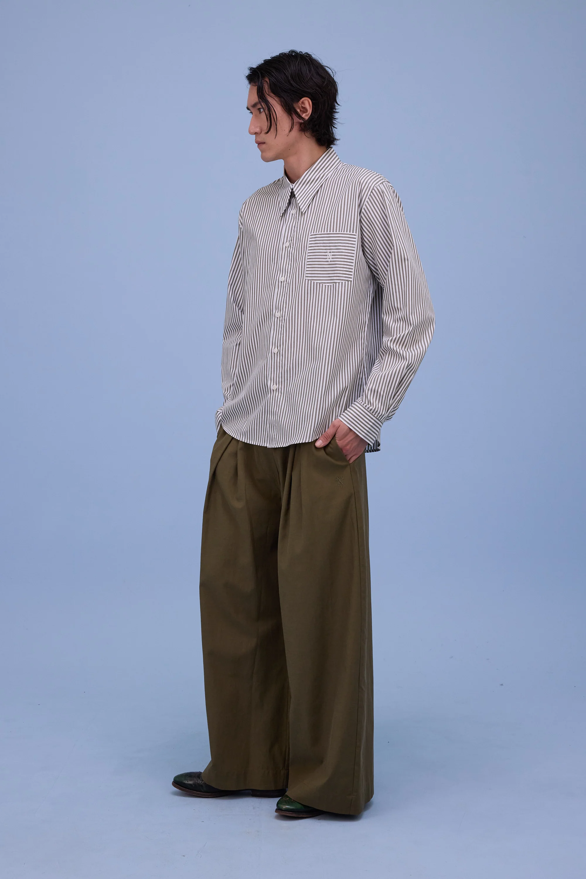 Godfried hemd in khaki stripes - Image 2