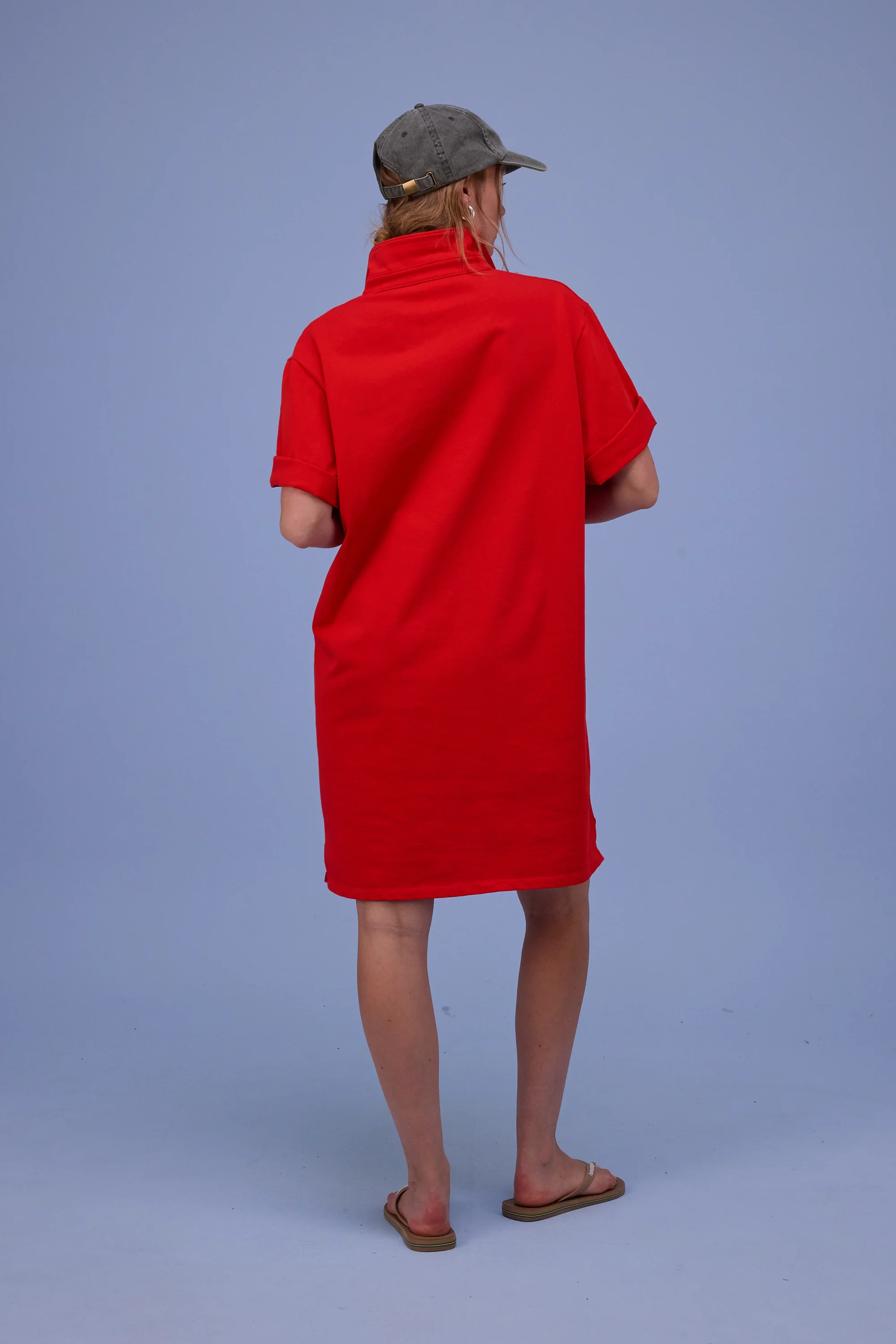 Hester polo-jurk in fiesta red - Image 3