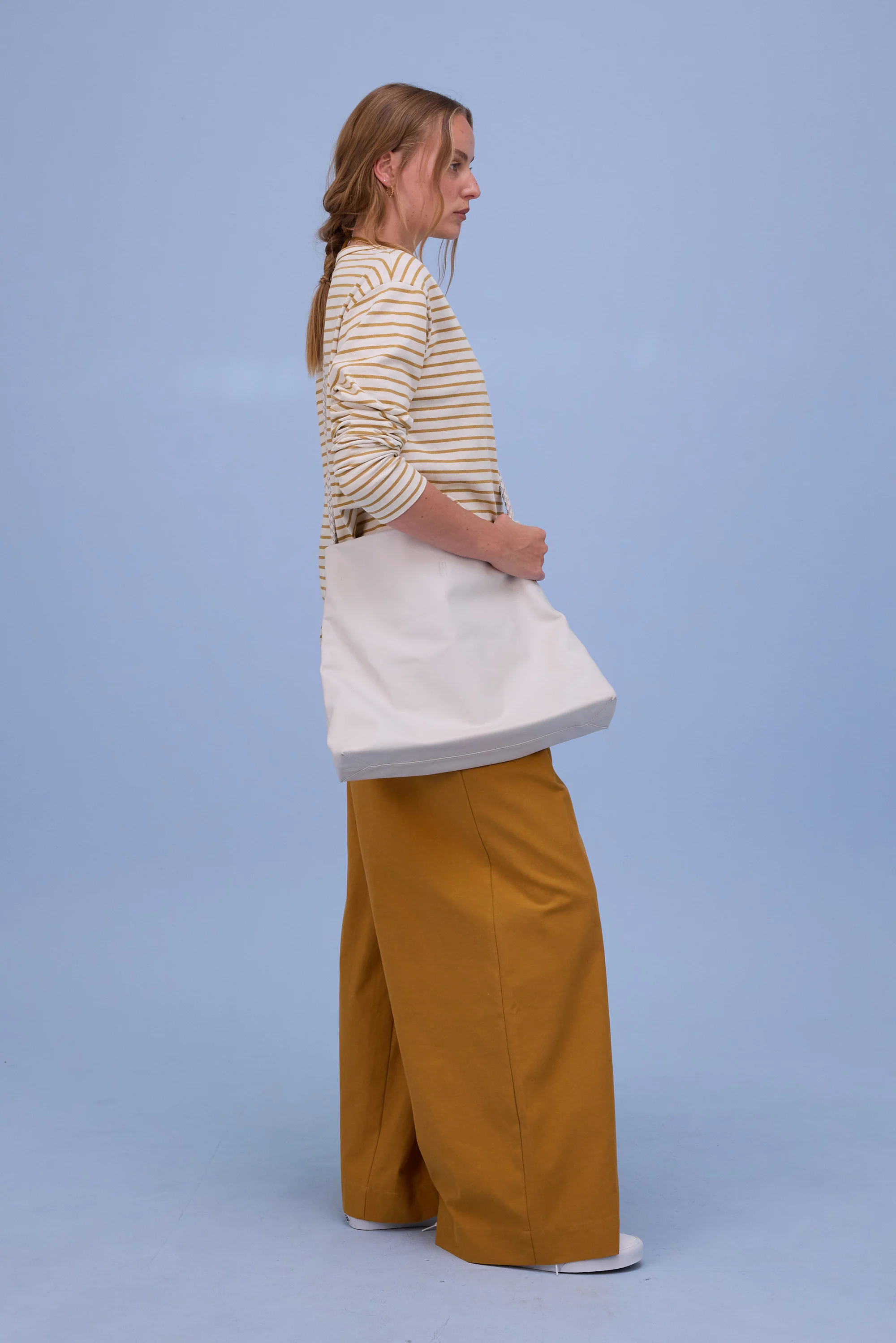 Geoff T-shirt in mustard breton stripes - Image 7