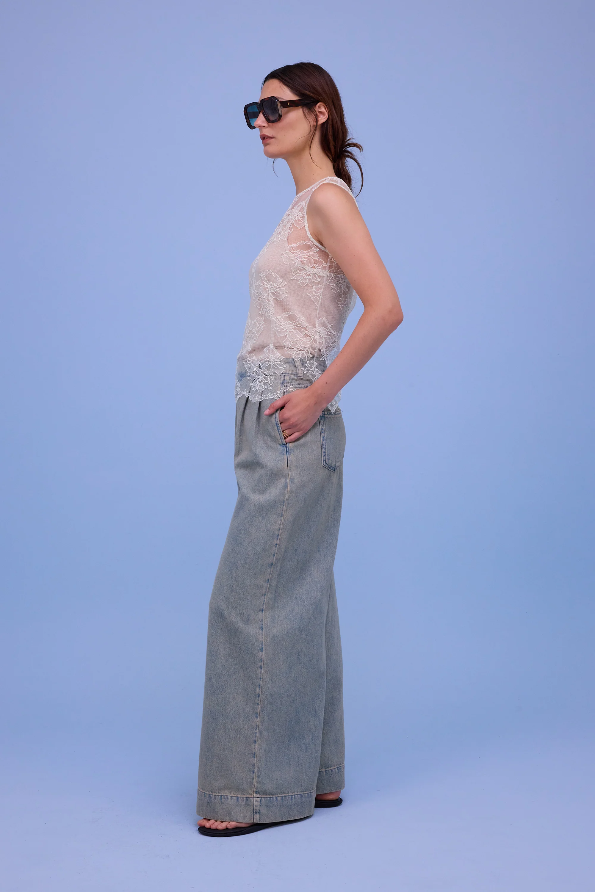 Horijn broek in sand denim - Image 3