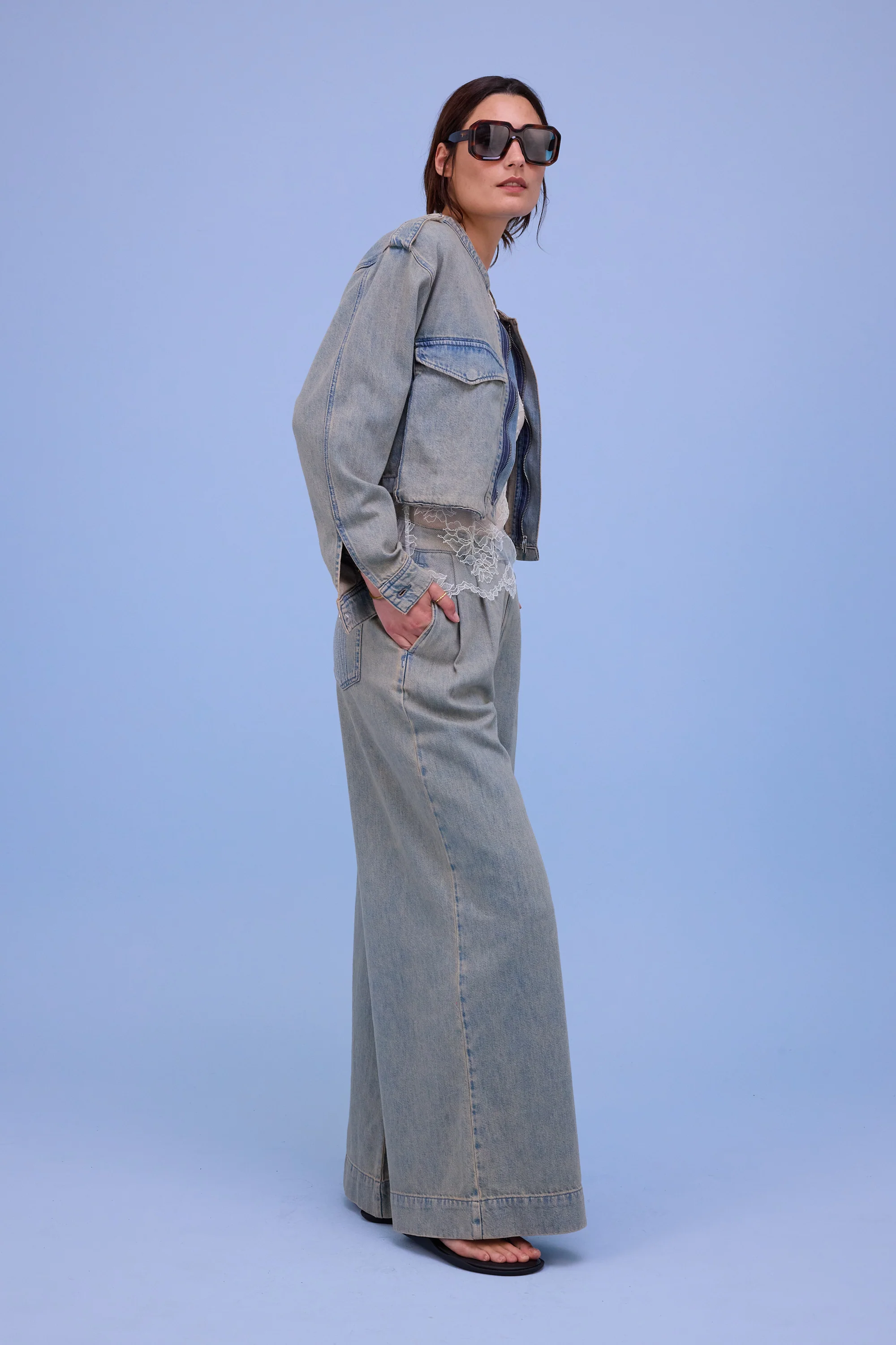 Horijn broek in sand denim - Image 6