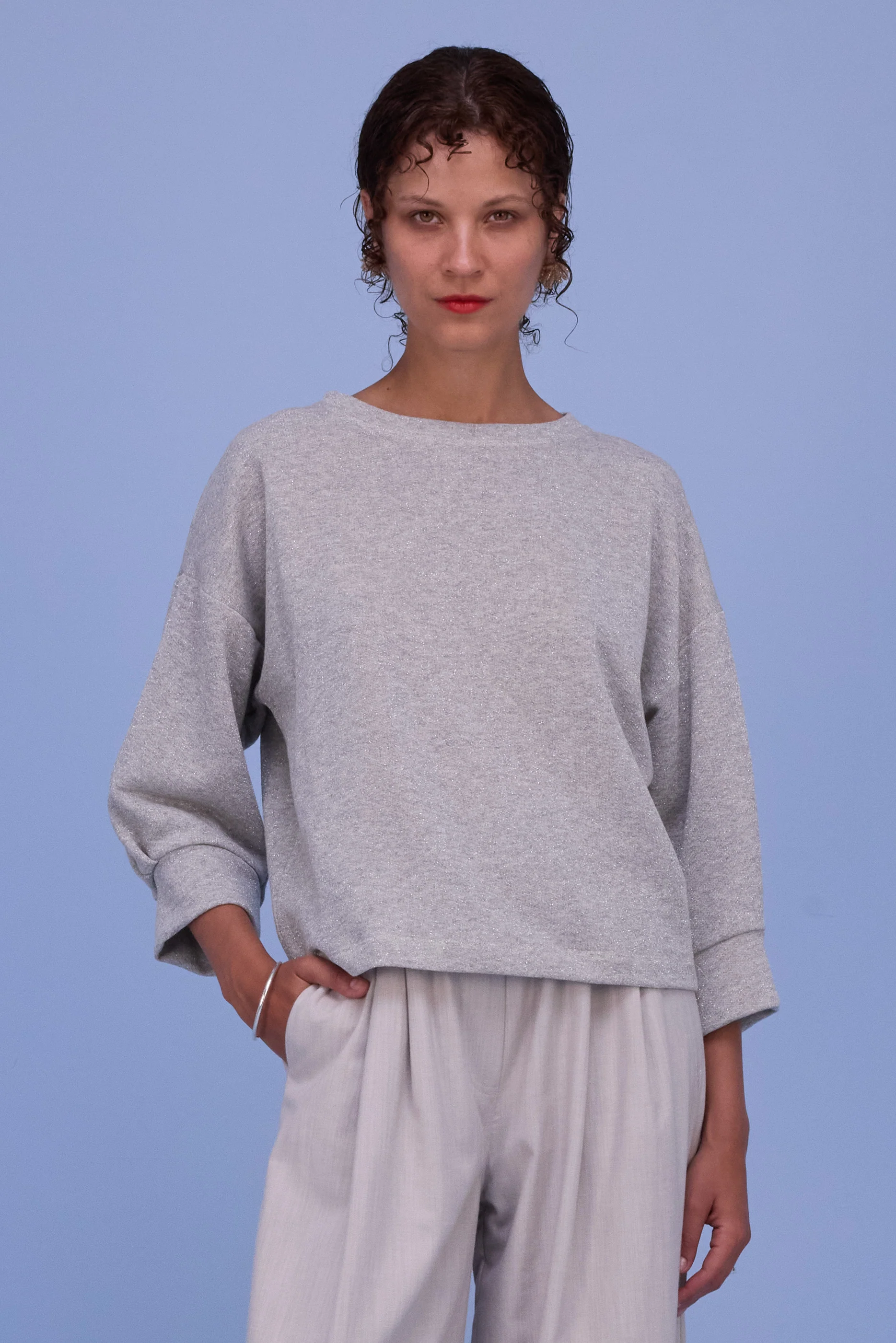 Cava sweater in silver lurex
