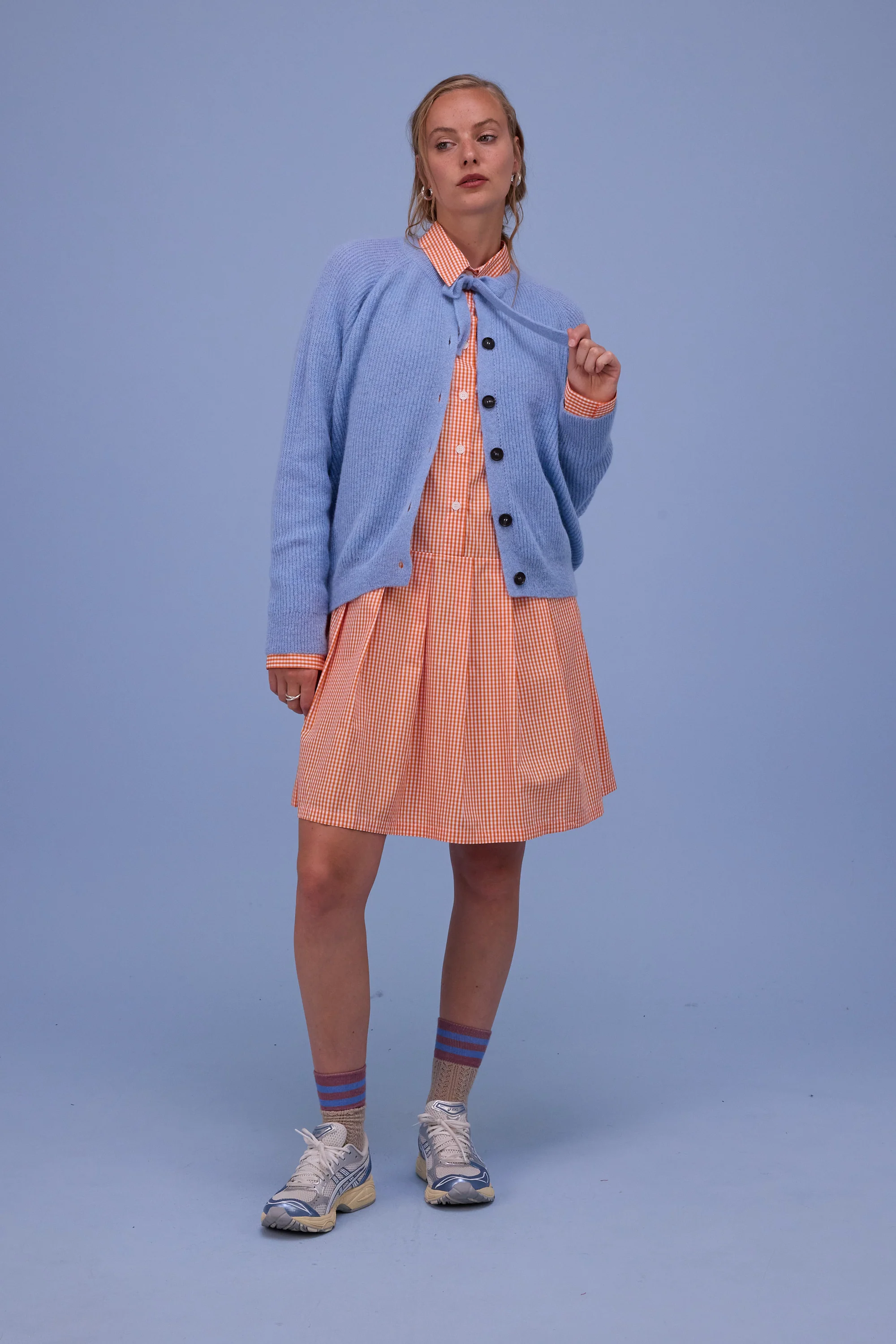 Gabe jurk in vichy orange checks - Image 5