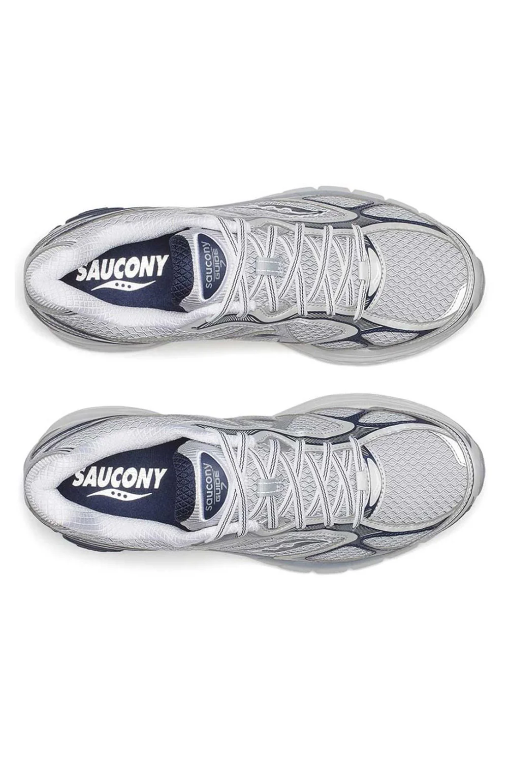 Saucony | ProGrid Guide 7 in Oyster / Navy - Image 4