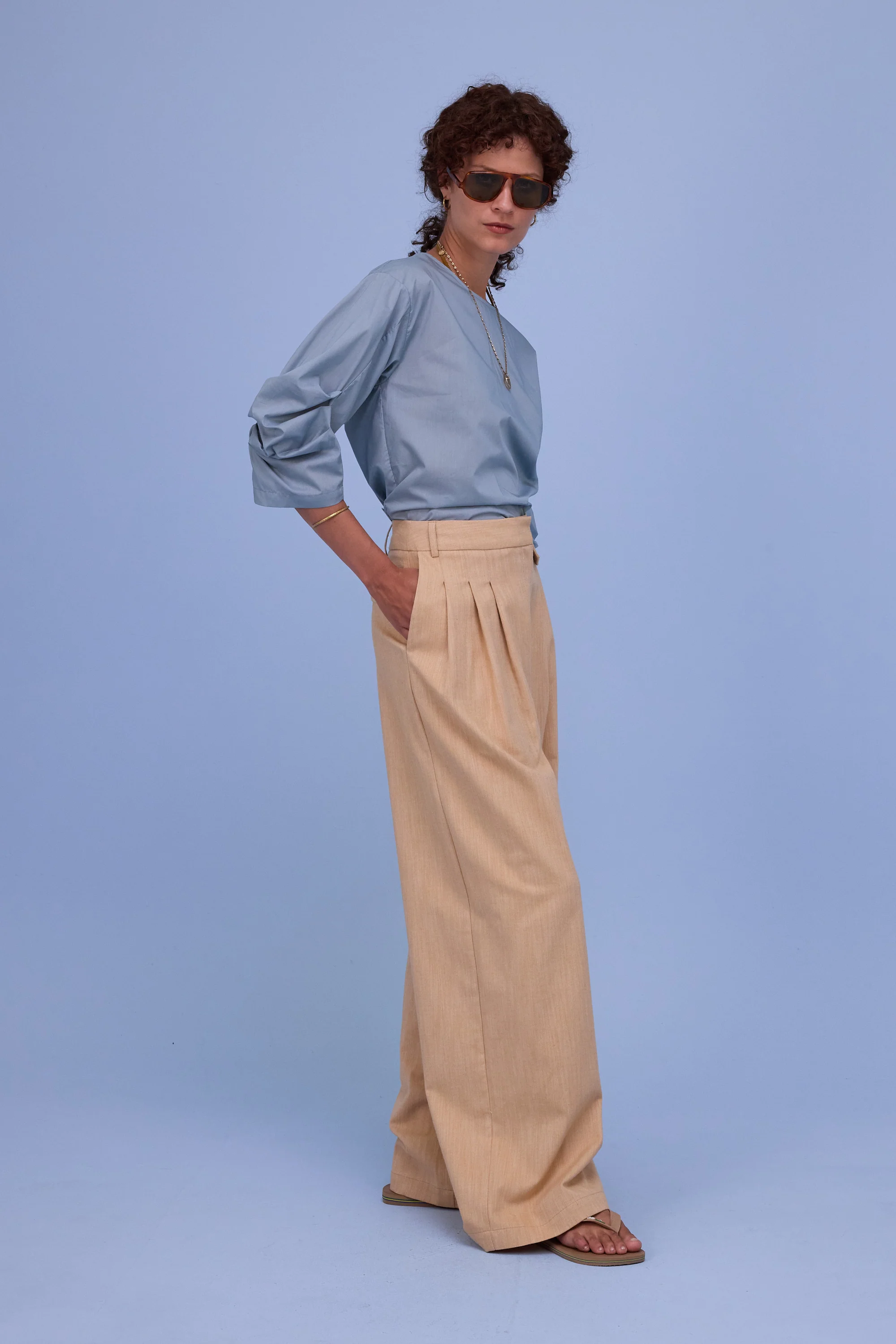 Camille blouse in dusk blue - Image 5