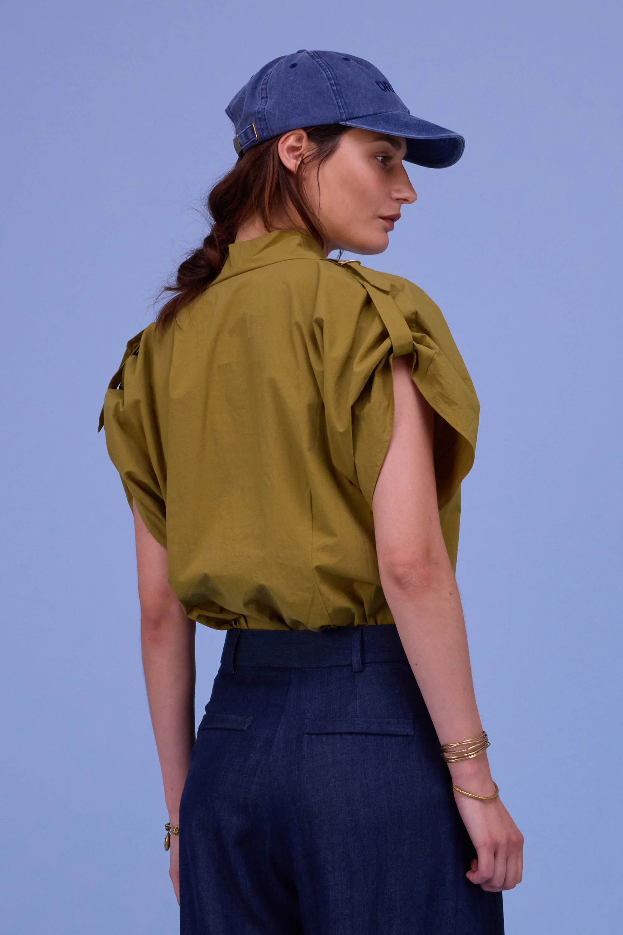 Flora blouse in moss