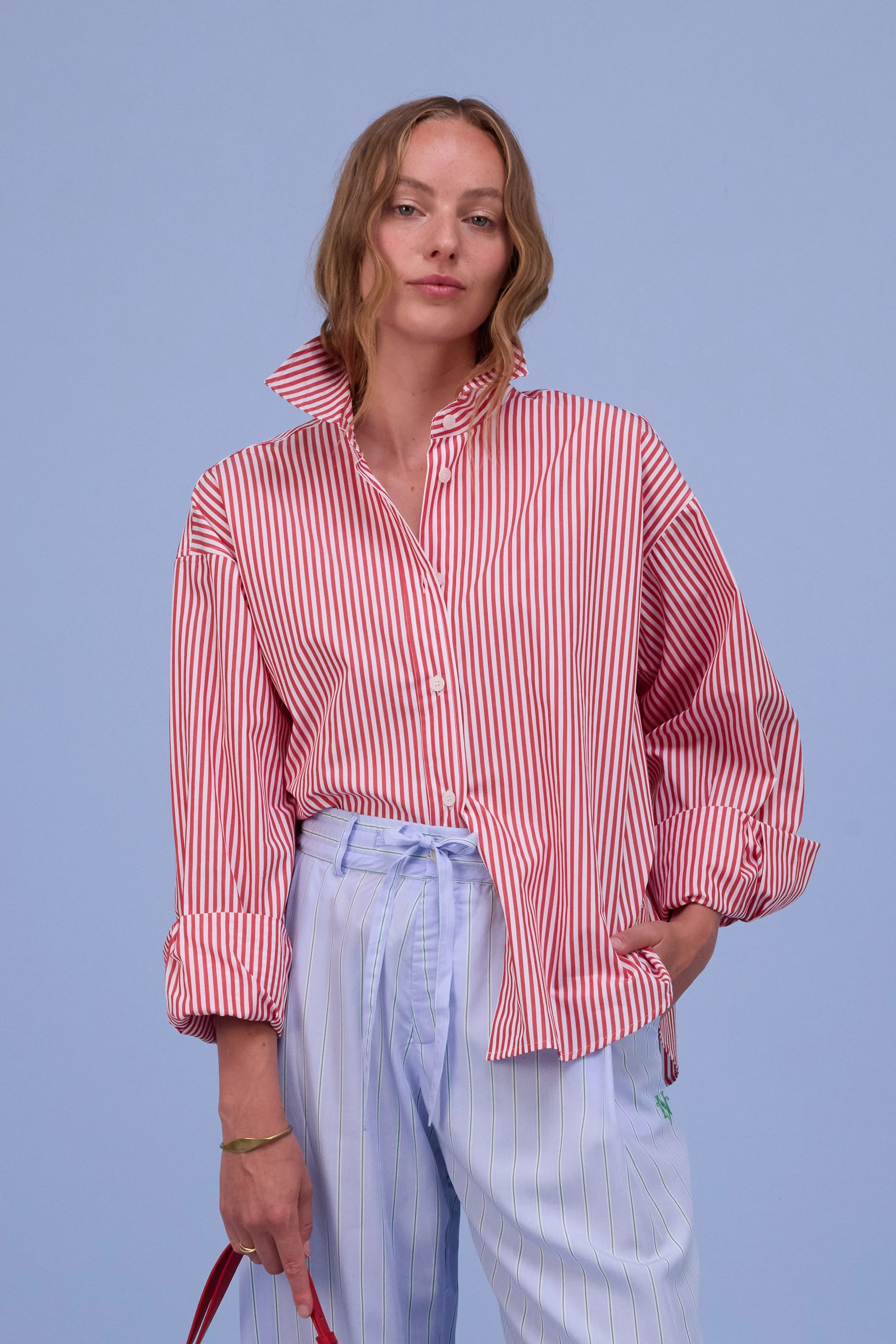 Hermine hemd in red stripes