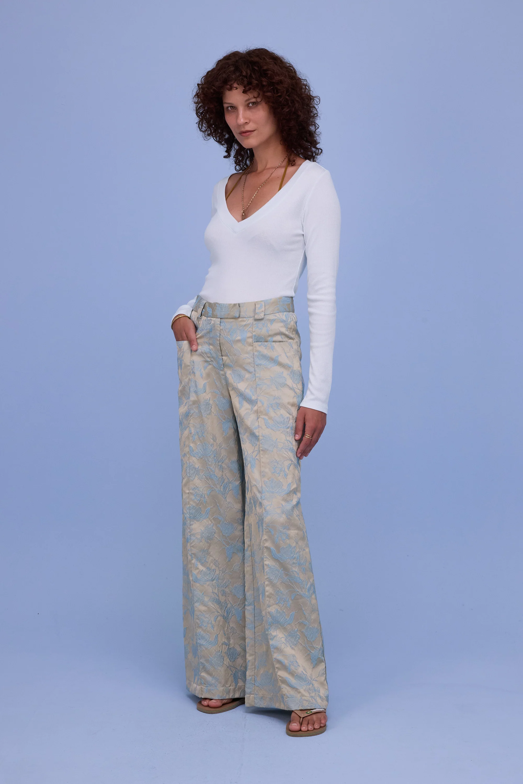 Bolivar broek in blue glow jacquard - Image 2
