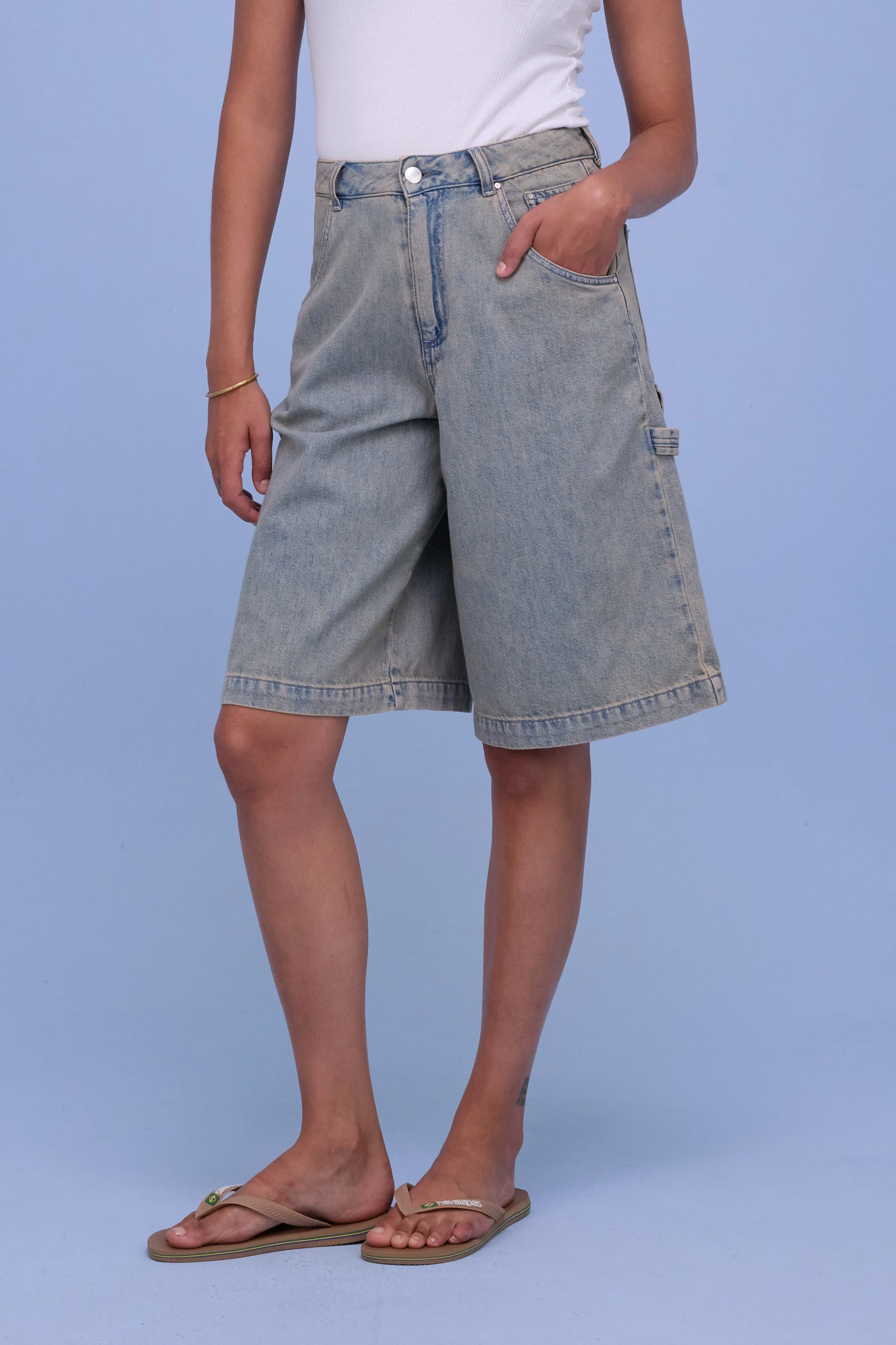 Hopper bermuda in sand denim - Image 3