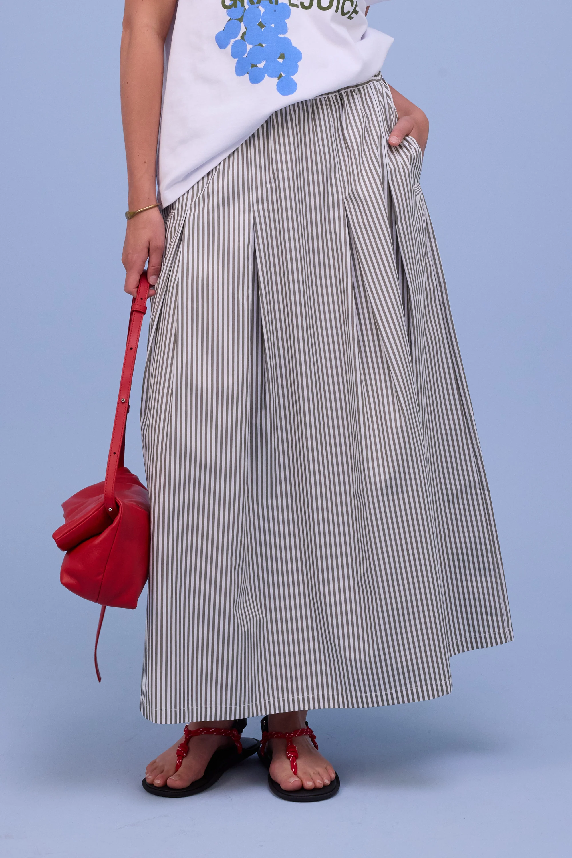 Fieke rok in khaki stripes - Image 2